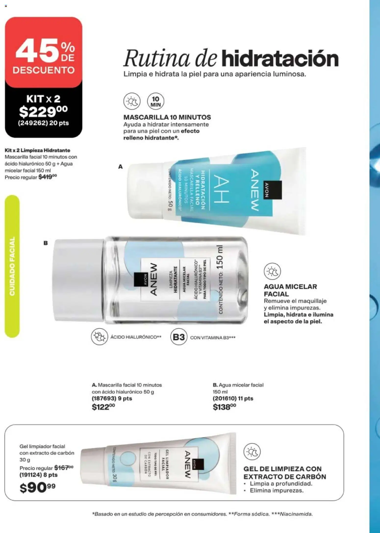 Nuevas ofertas de AVON válidas en toda la República Mexicana desde el 24.04.2026. ¡Encuentra las mejores ofertas en AVON campaña 7 2026! | Página: 126 | Productos: Agua, Limpiador facial, Mascarilla, Maquillaje