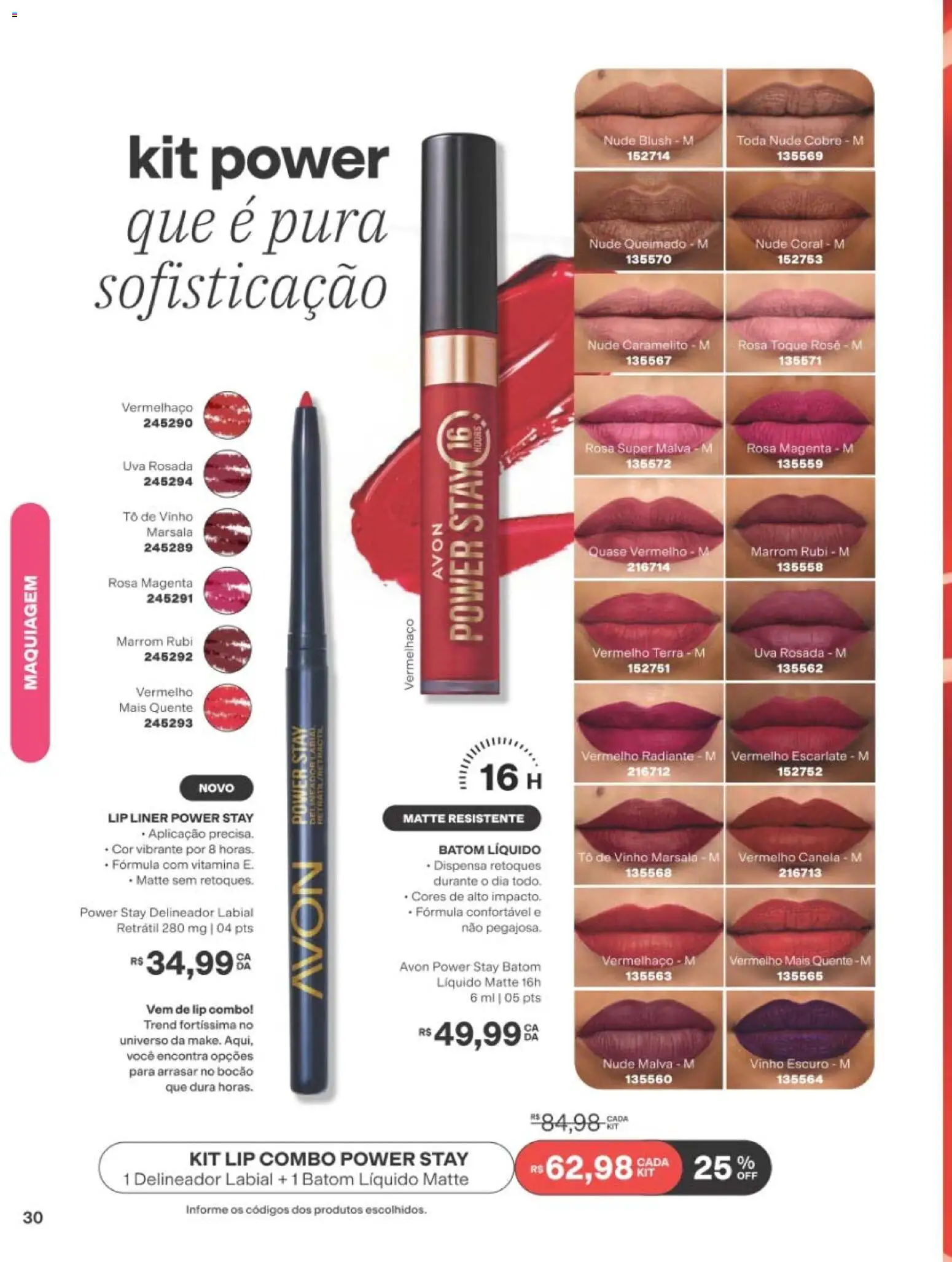 Avon Folheto - válido de 19/07/2026 | Página: 30 | Produtos: Maquiagem, Blush, Delineador, Vinho