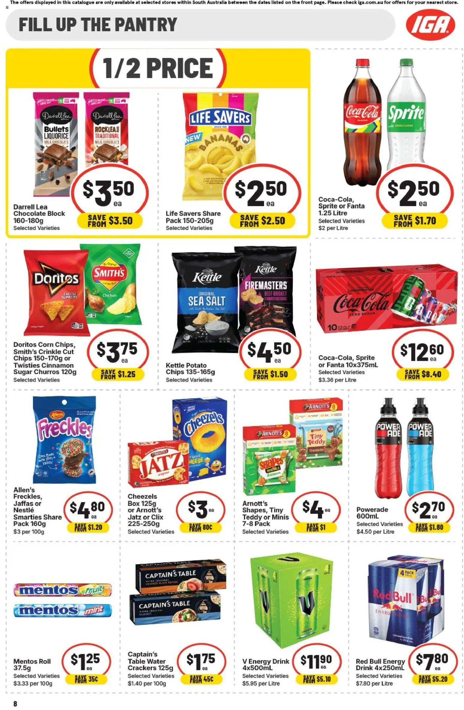 IGA catalogue - valid from 01/07/2026 | Page: 8 | Products: Box, Energy drink, Bananas, Coca Cola