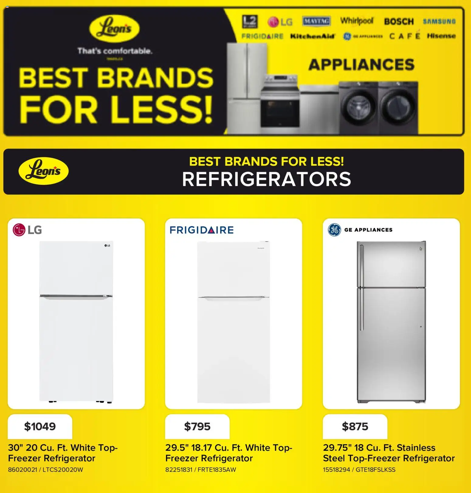 Leon's flyer valid from Oct 1, 2026 | Page: 1 | Products: Refrigerator, Freezer