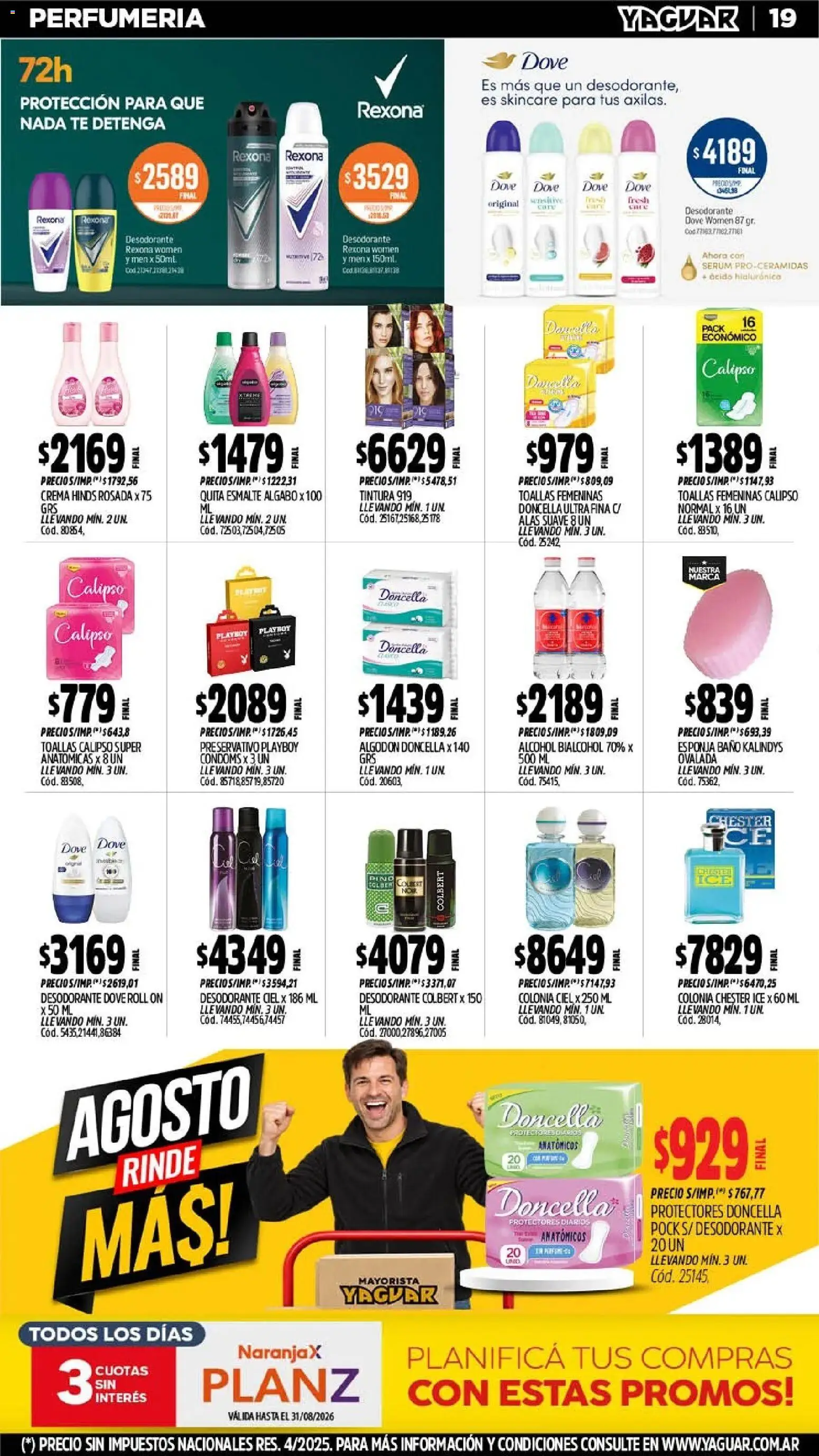Yaguar - Oferta Semanal General Roca │ válido desde el 24/08/2026 | Página: 19 | Productos: Algodón, Diarios, Té, Protectores diarios