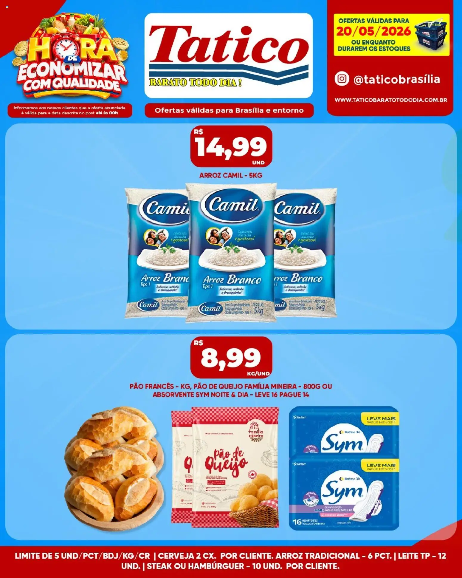 Tatico Folheto - válido de 20.05.2026 | Página: 10 | Produtos: Queijo, Pão, Arroz, Pão francês