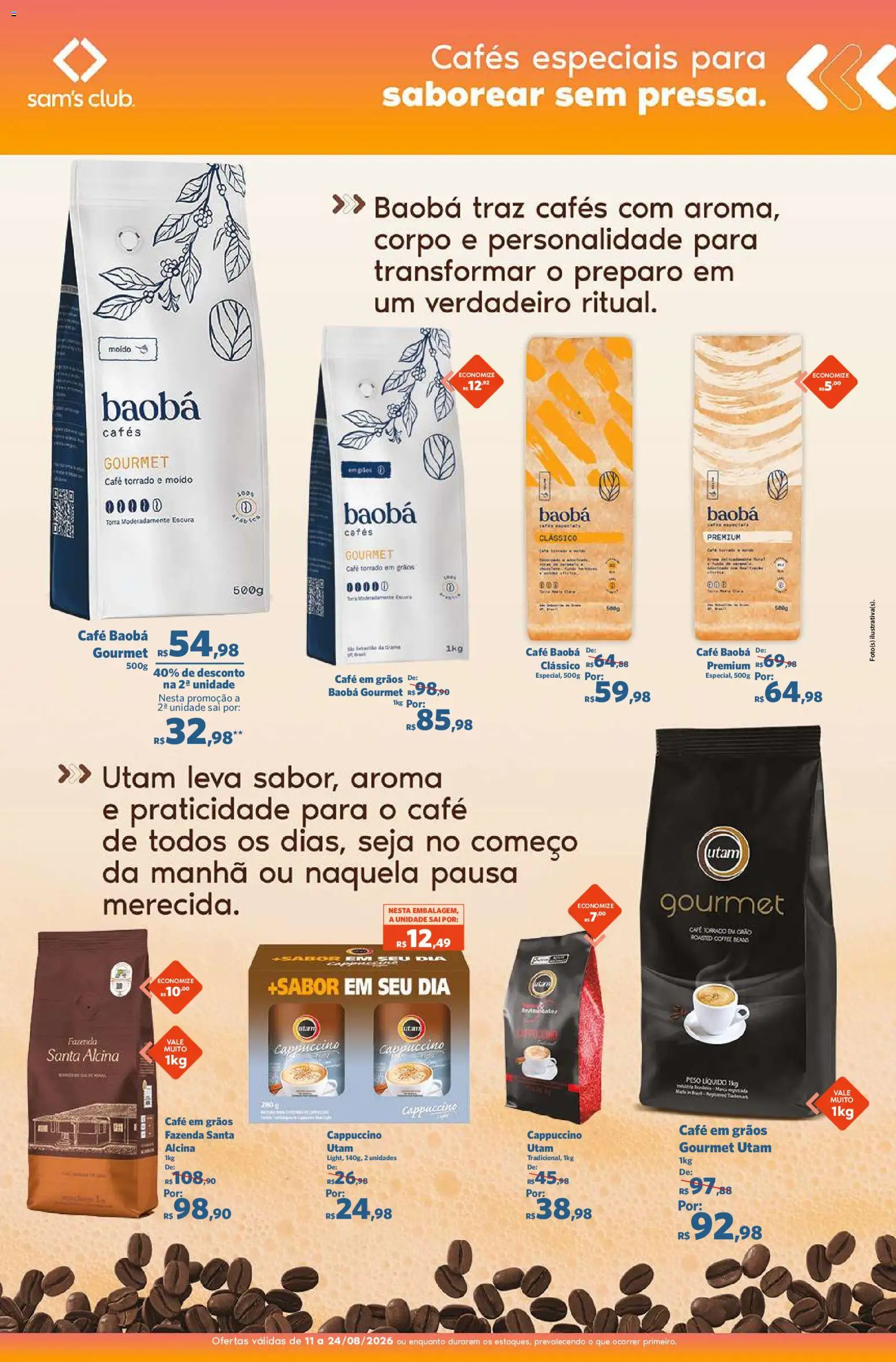 Sam's Club Folheto - válido de 11/08/2026 | Página: 5 | Produtos: Cappuccino, Café, Café em grãos