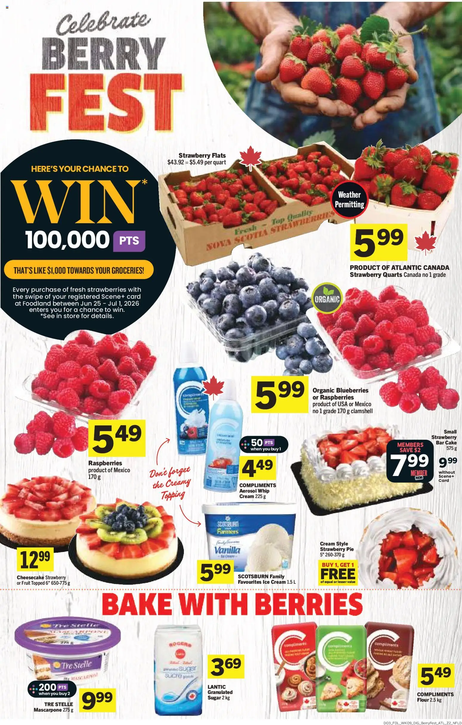 Foodland flyer valid from Jun 25, 2026 | Page: 11 | Products: Strawberries, Cream, Ice cream