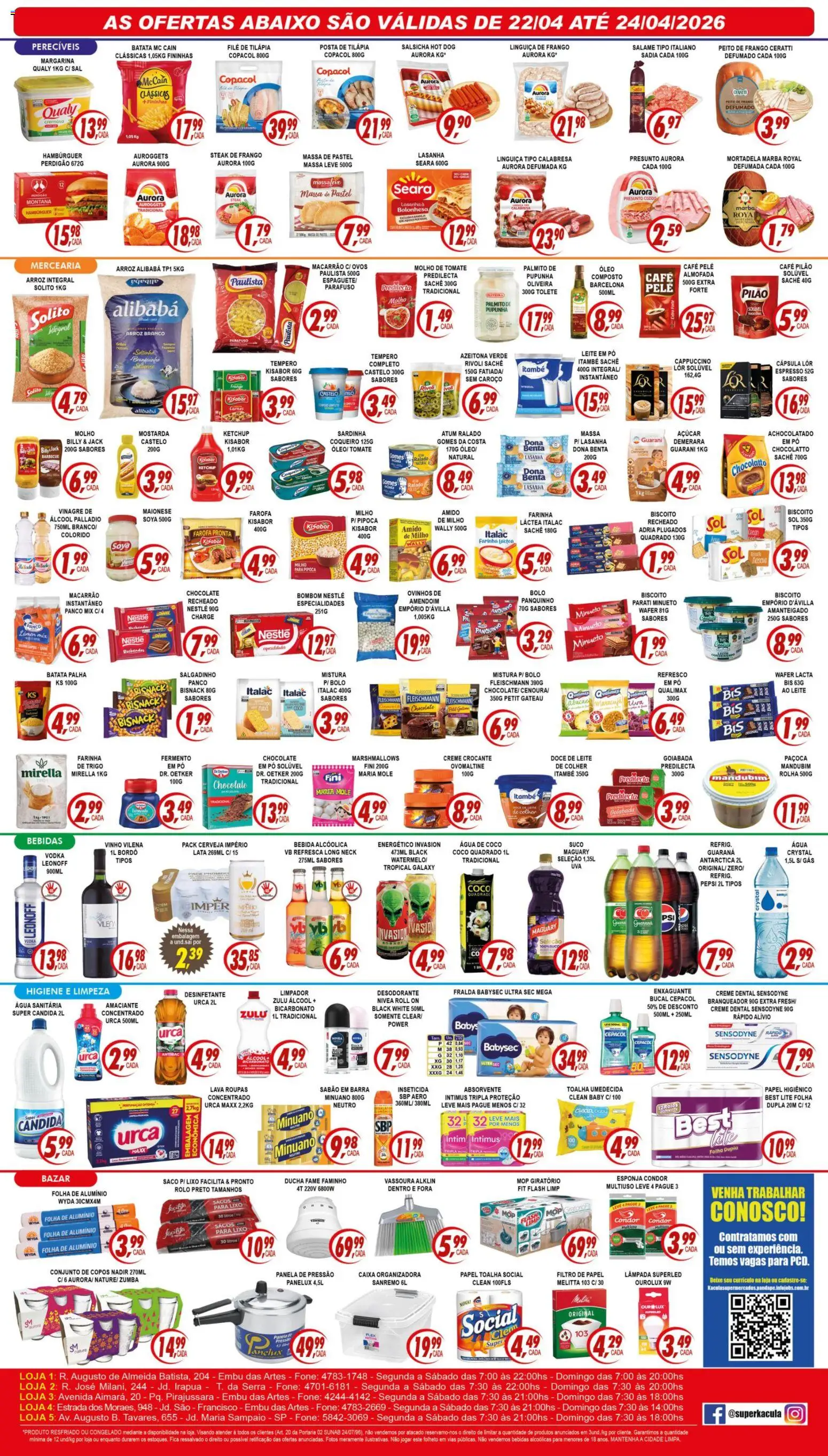 Kaçula Folheto - válido de 22.04.2026 | Página: 2 | Produtos: Refresco, Guaraná, Leite, Massa