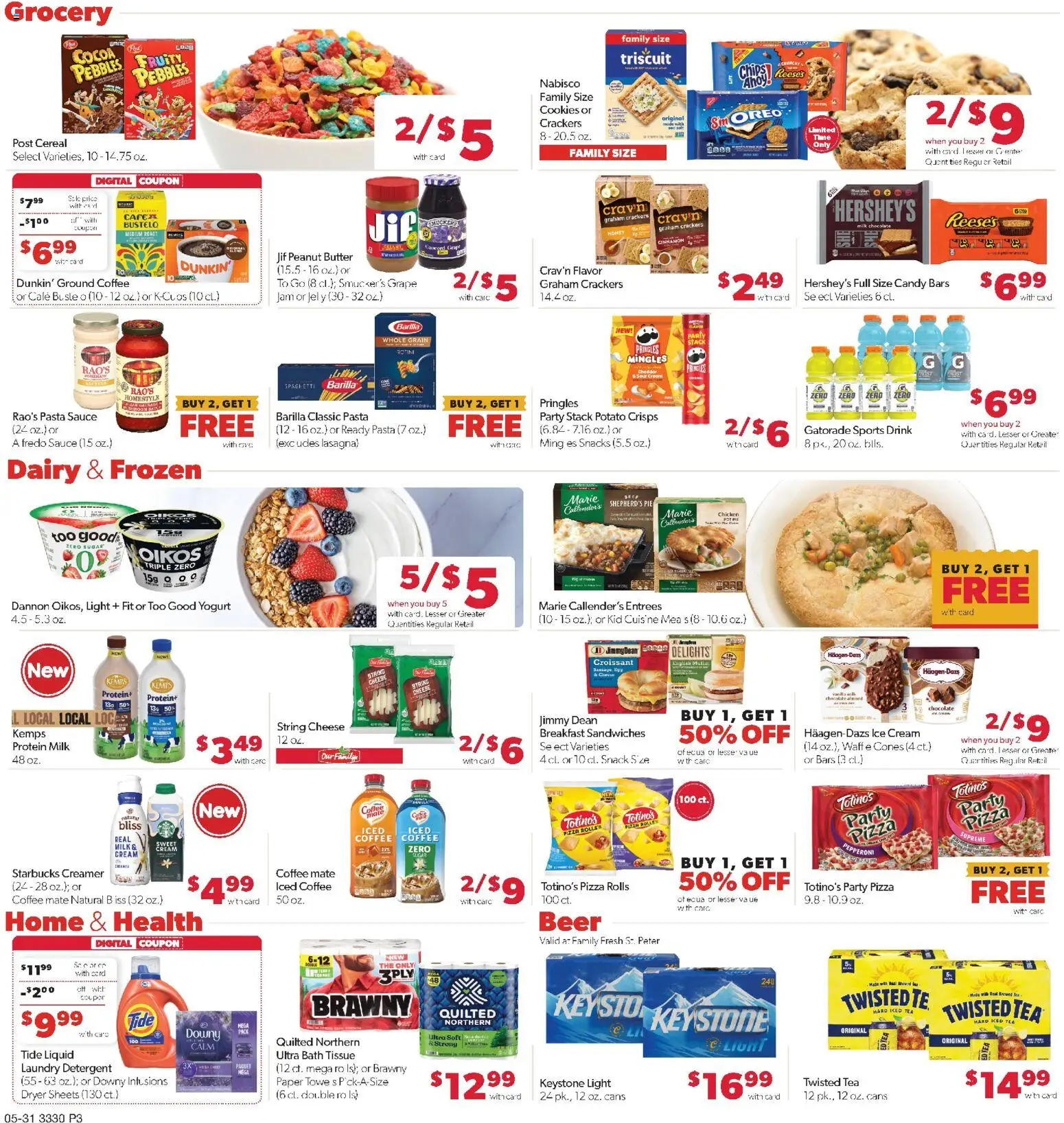 Family Fare Weekly Ad - MN - valid from 31.05.2026 | Page: 3 | Products: Milk, Detergent, Cream, Dryer