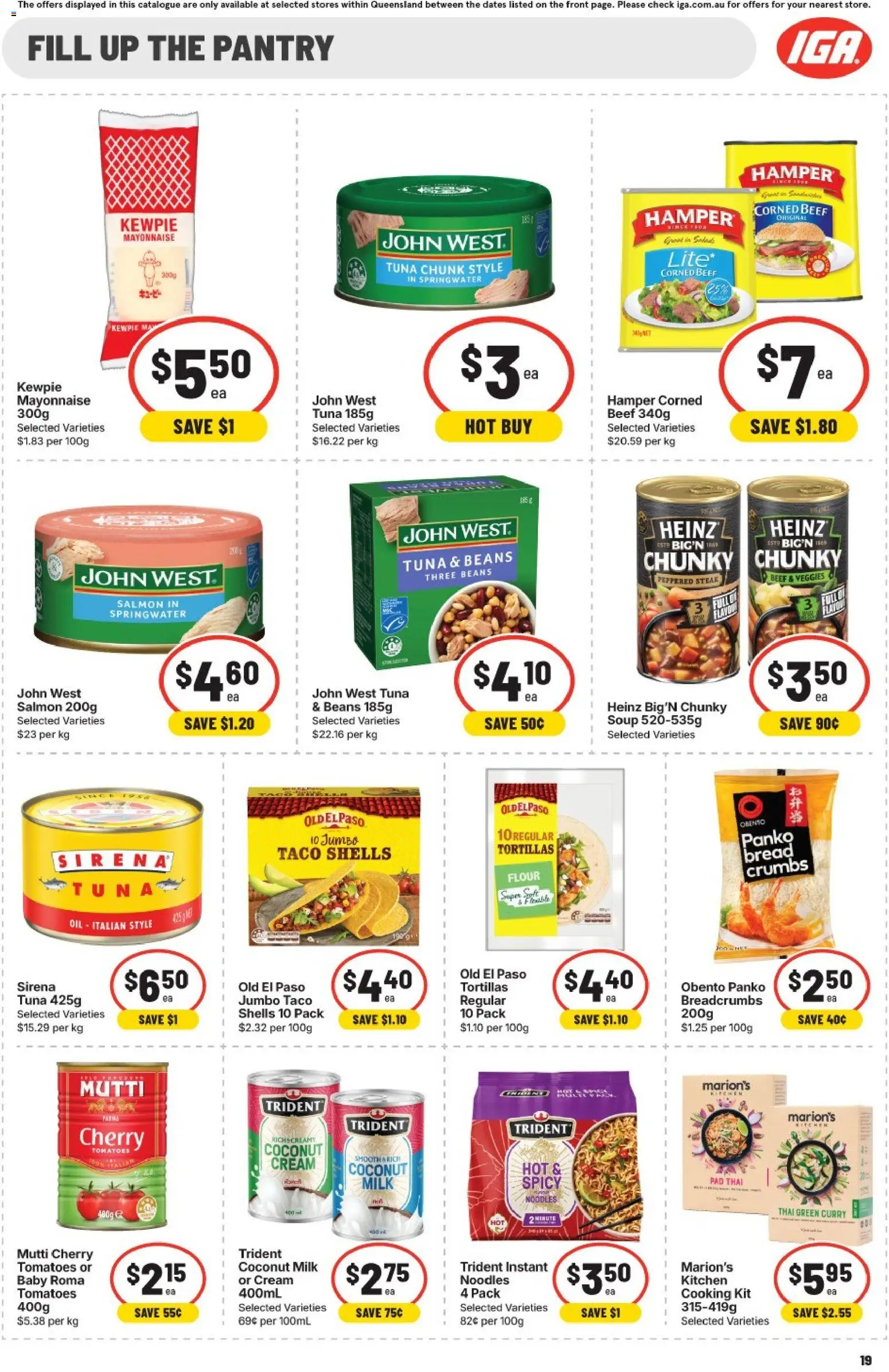 IGA catalogue - valid from 01/07/2026 | Page: 19 | Products: Noodles, Beef, Soup, Tortillas