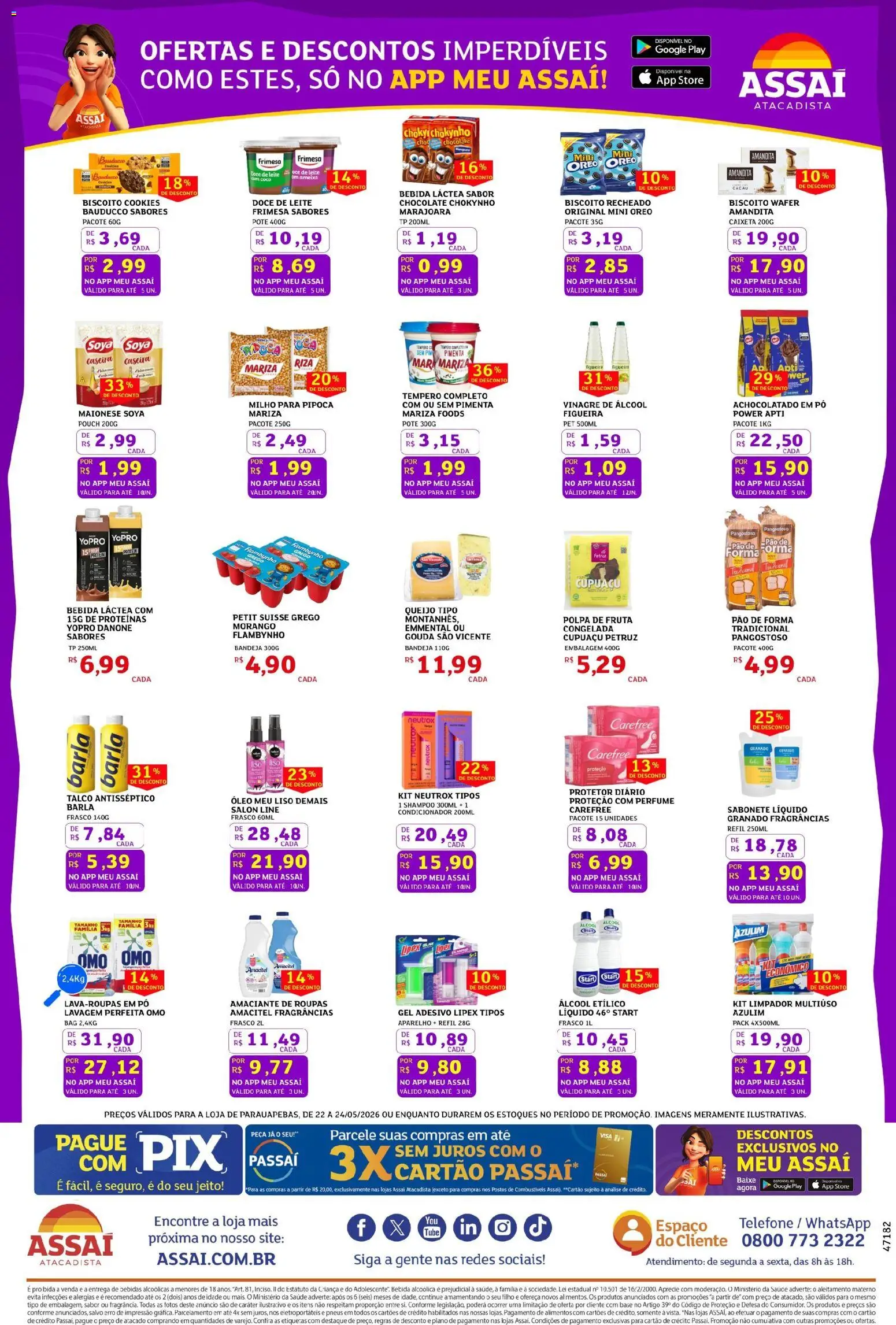 Assaí Atacadista Folheto - válido de 22.05.2026 | Página: 3 | Produtos: Perfume, Condicionador, Achocolatado, Pipoca