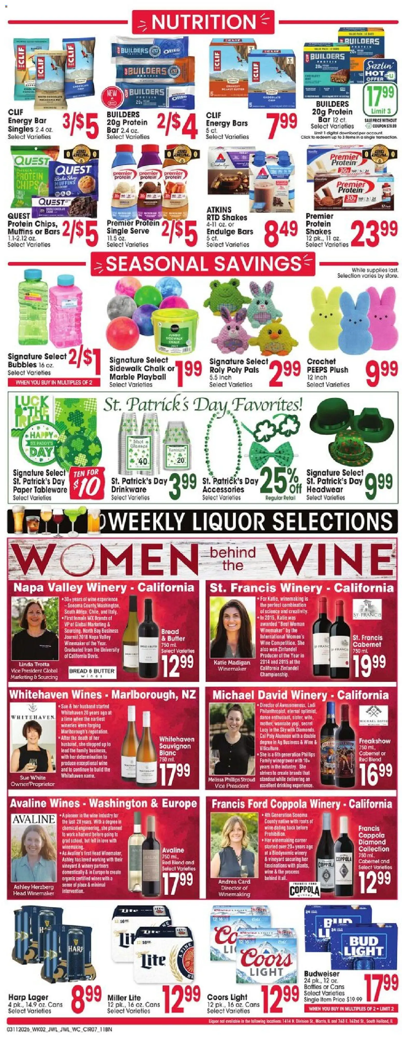 Jewel Osco Weekly Ad - valid from 03/11/2026 | Page: 7 | Products: Crochet, Butter, Bread, Wine