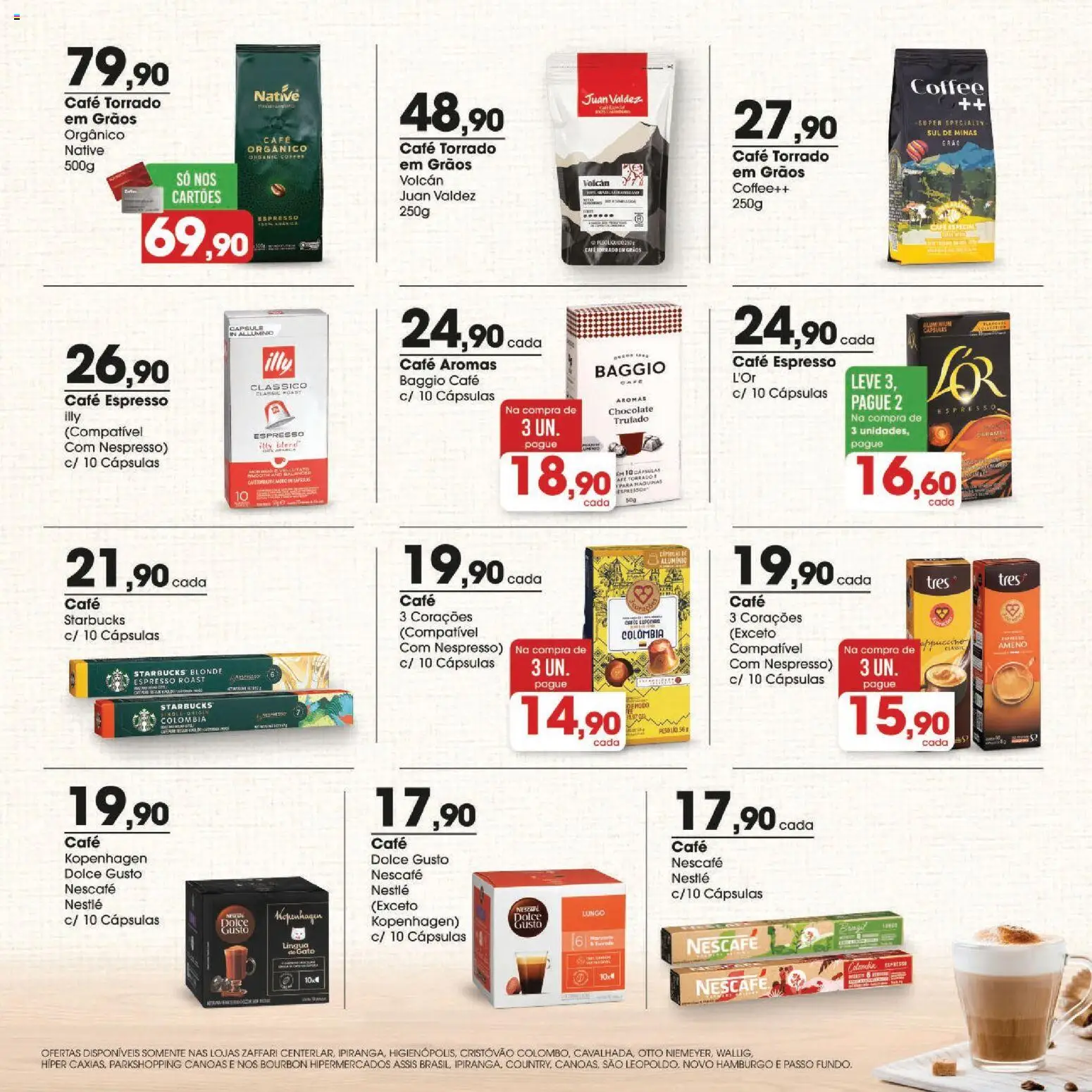 Zaffari Folheto - válido de 24/07/2026 | Página: 5 | Produtos: Cafe Dolce Gusto, Café, Chocolate, Bourbon