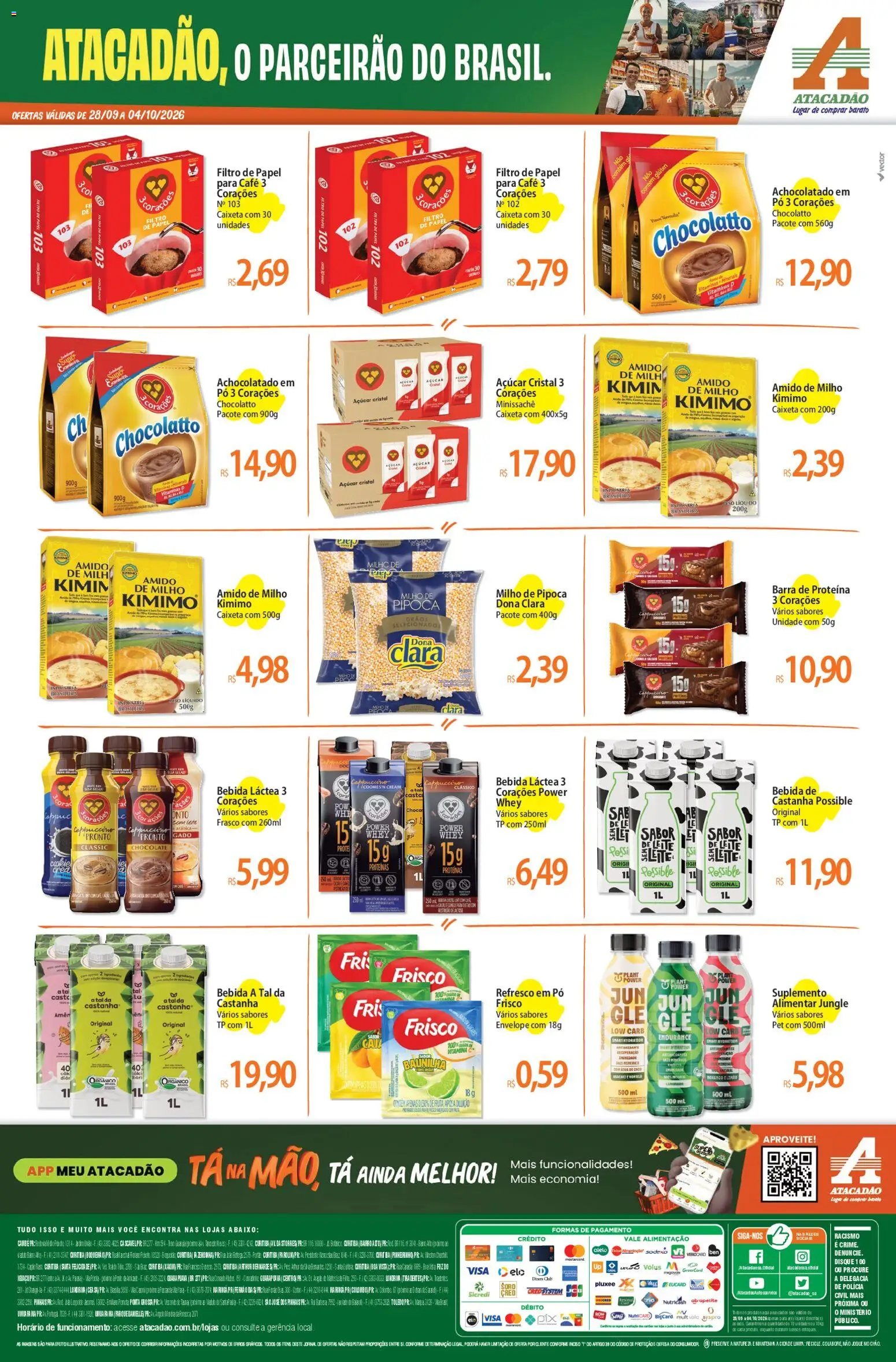 Atacadão Folheto - válido de 28/09/2026 | Página: 2 | Produtos: Pó, Barra de proteína, Milho, Açúcar cristal