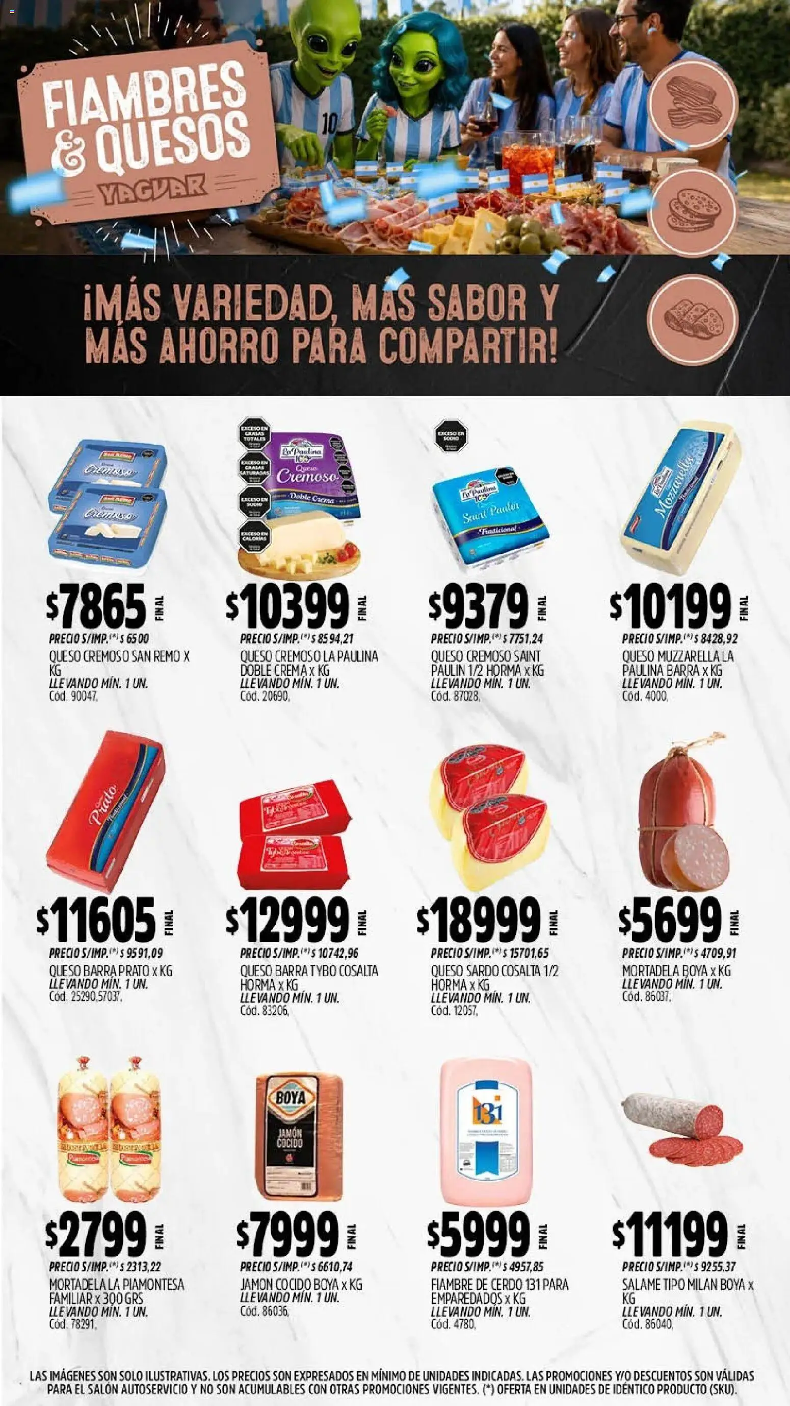 Yaguar - Oferta Semanal Salta │ válido desde el 06/07/2026 | Página: 7 | Productos: Jamón cocido, Muzzarella, Queso, Jamón