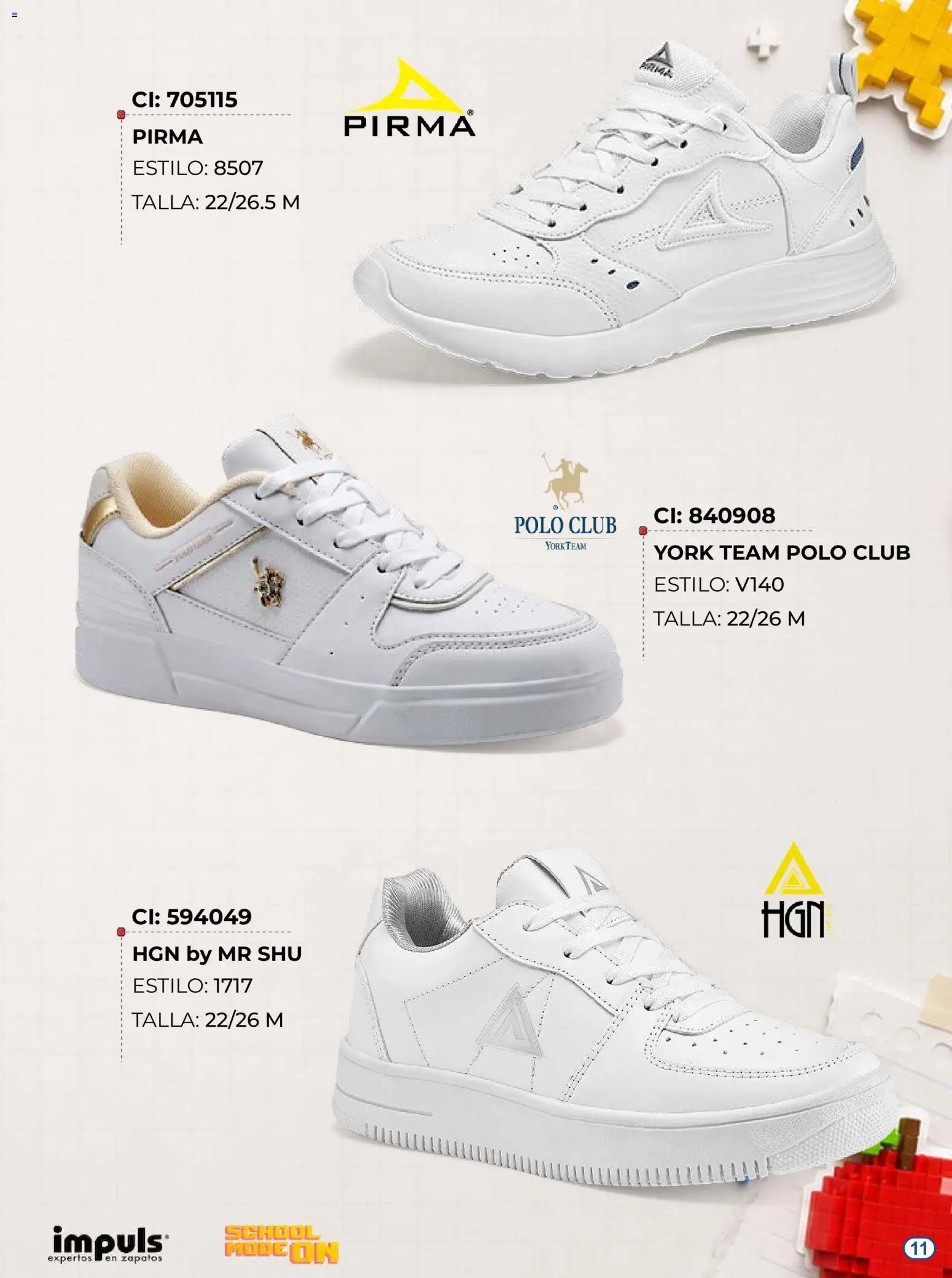 Nuevas ofertas de Impuls válidas en toda la República Mexicana desde el 03/08/2026. ¡Encuentra las mejores ofertas en Impuls catálogo Escolar! | Página: 11 | Productos: Zapatos