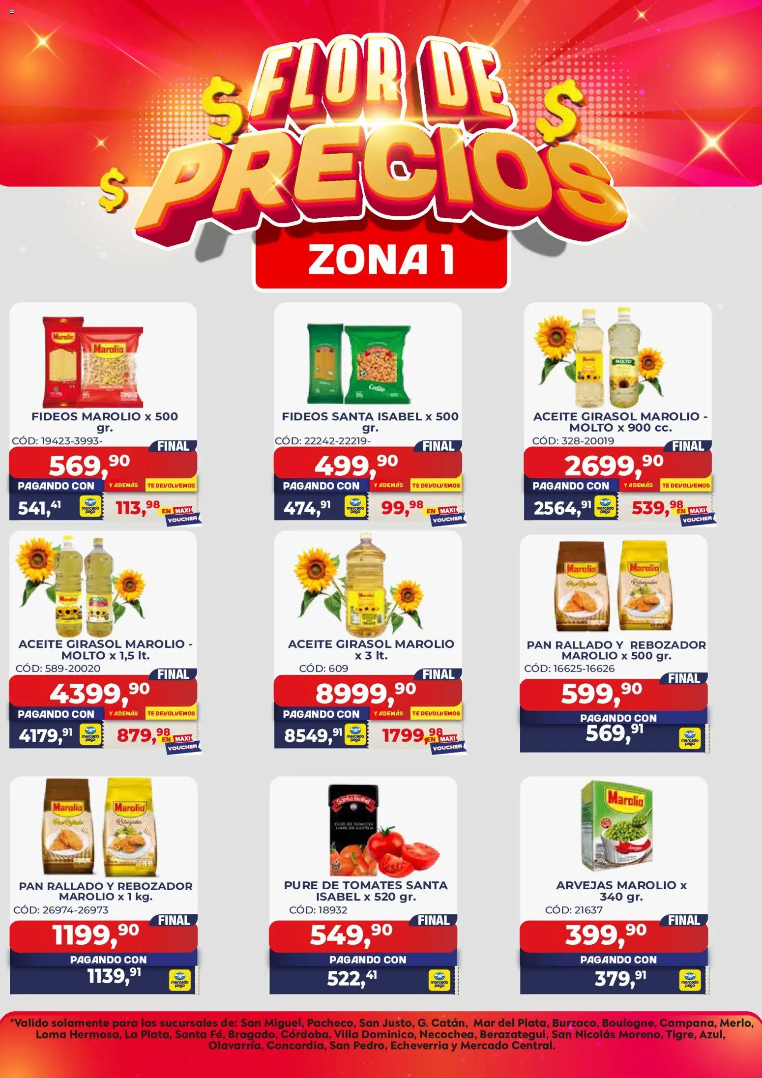 Maxiconsumo - Ofertas Zona 1 │ válido desde el 28/09/2026 | Página: 1 | Productos: Pan, Té, Fideos, Puré