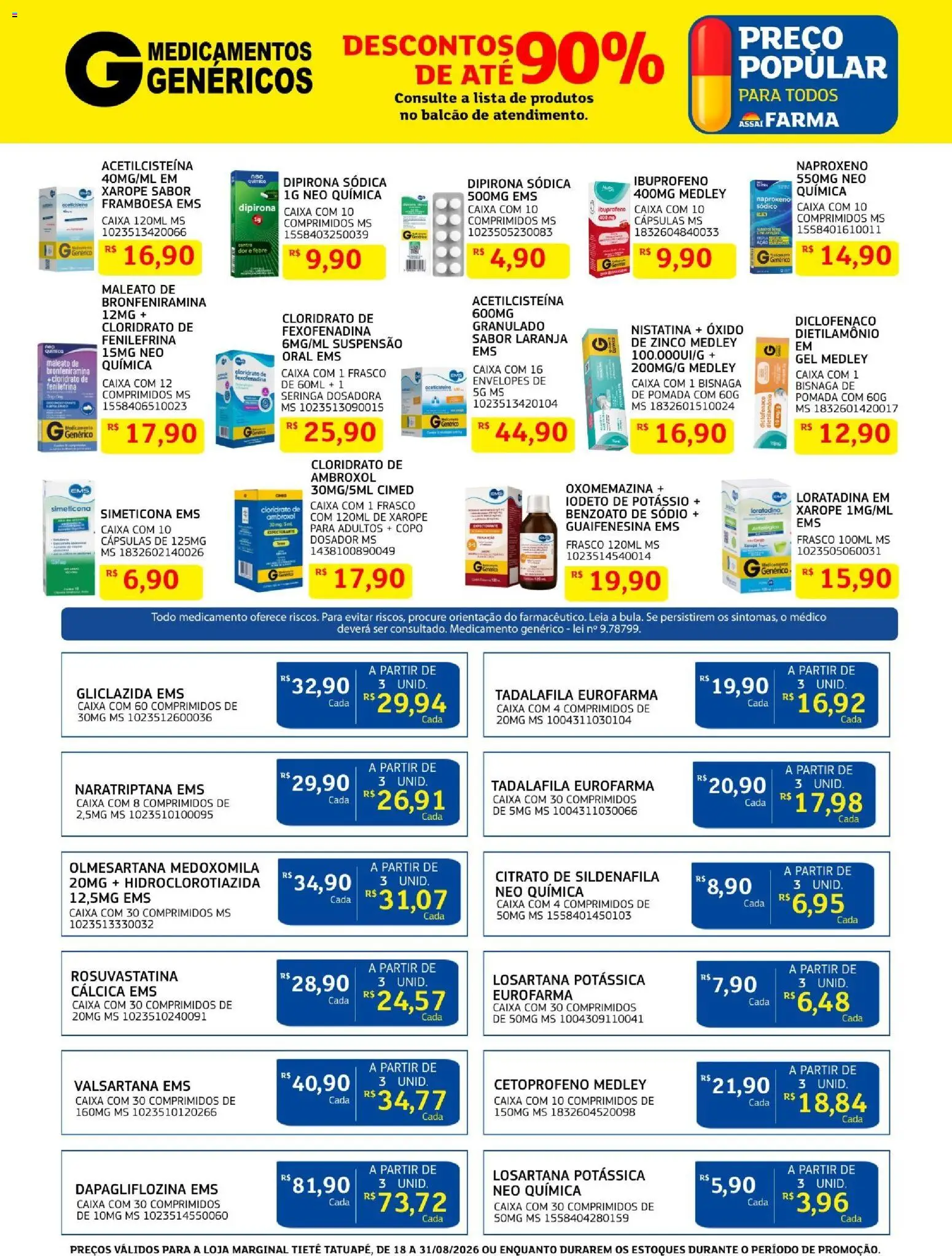 Assaí Atacadista Folheto - válido de 17/08/2026 | Página: 7 | Produtos: Suspensão, Pomada, Xarope, Granulado