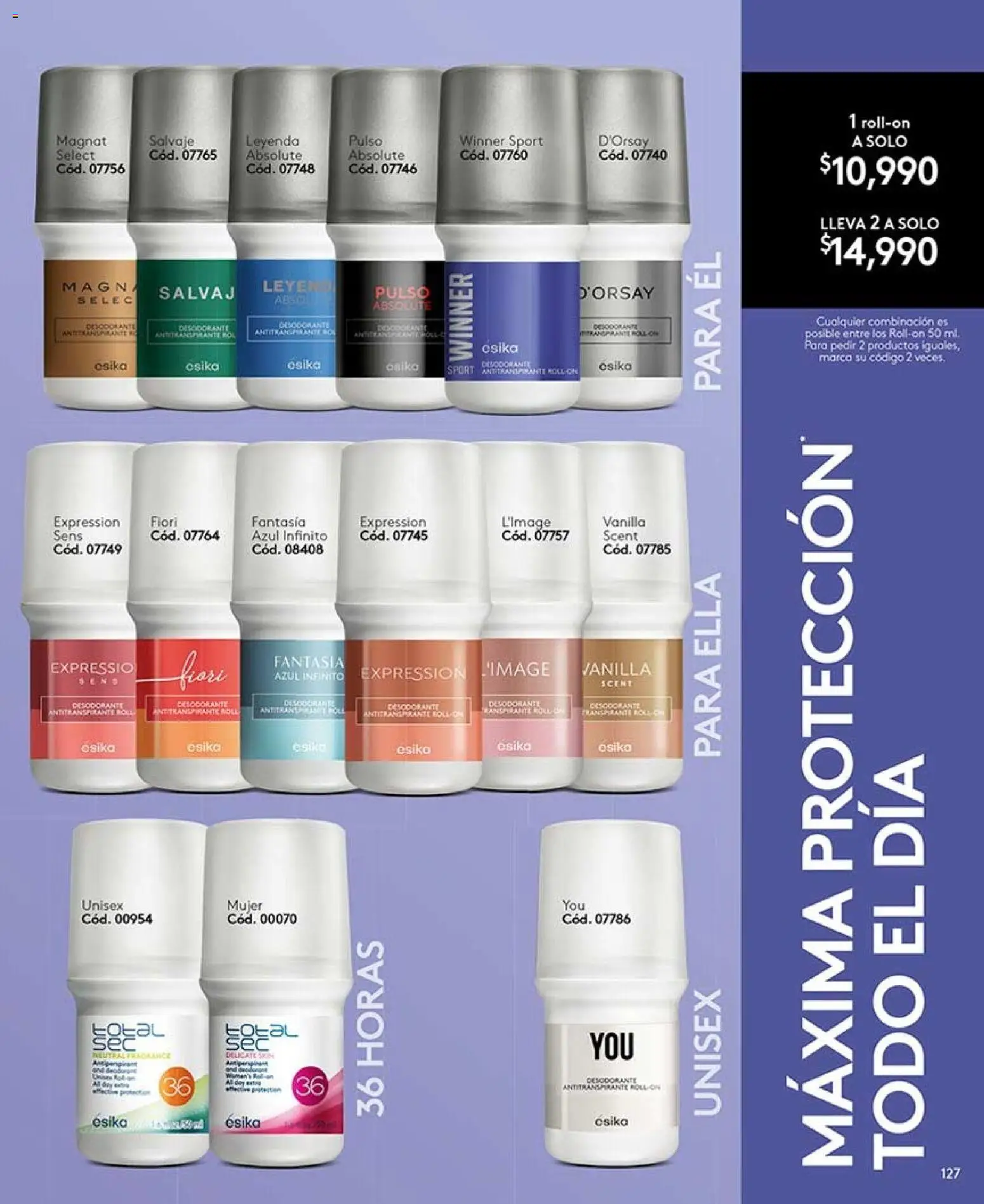 Ésika revista - valida desde el 07/08/2026 | Página: 127 | Productos: Combinación, Desodorante