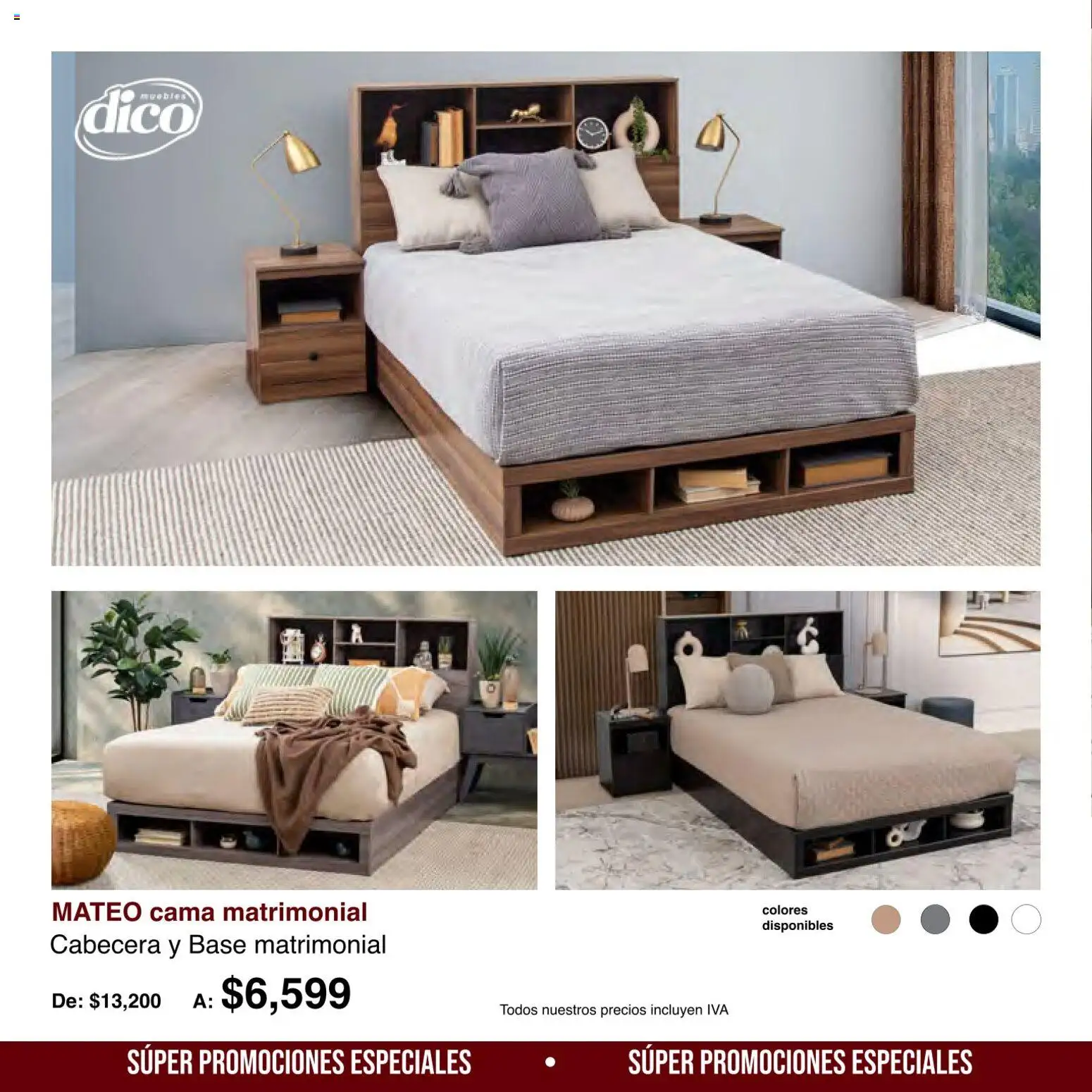 Nuevas ofertas de Muebles Dico válidas en toda la República Mexicana desde el 01/08/2026. ¡Encuentra las mejores ofertas en Muebles Dico catálogo Medio año, medio precio! | Página: 14 | Productos: Cabecera, Cama