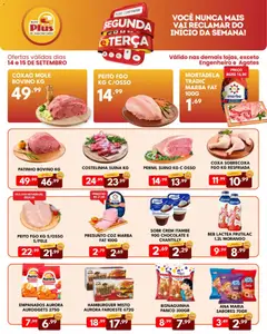 Rede Plus Supermercados - Ofertas da semana - Pré-Visualização do folheto da loja Rede Plus Supermercados, válido de 14/09/2026 | Página: 2 | Produtos: Presunto, Pernil suíno, Hambúrguer, Chantilly