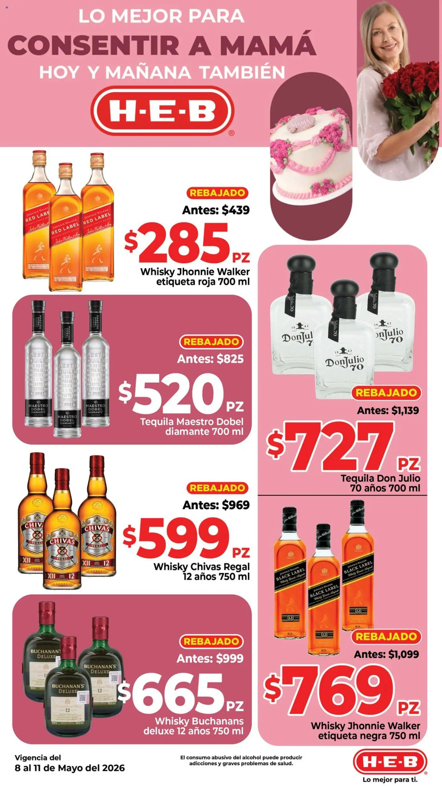Nuevas ofertas de H-E-B válidas en toda la República Mexicana desde el 08.05.2026. ¡Encuentra las mejores ofertas en H-E-B folleto! | Página: 9 | Productos: Tequila, Whisky