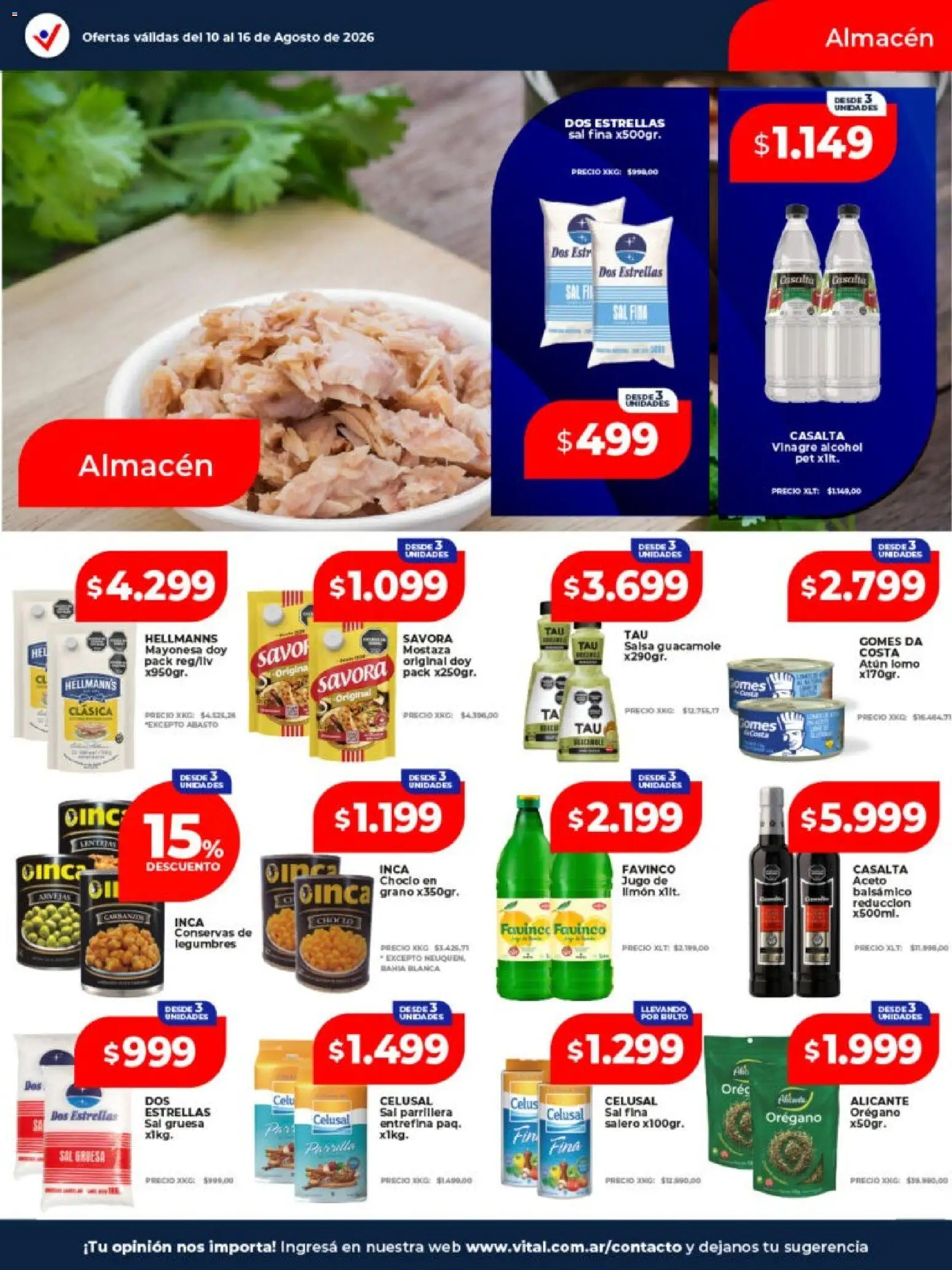 Vital - Ofertas │ válido desde el 10/08/2026 | Página: 17 | Productos: Lomo, Choclo, Mostaza, Sal