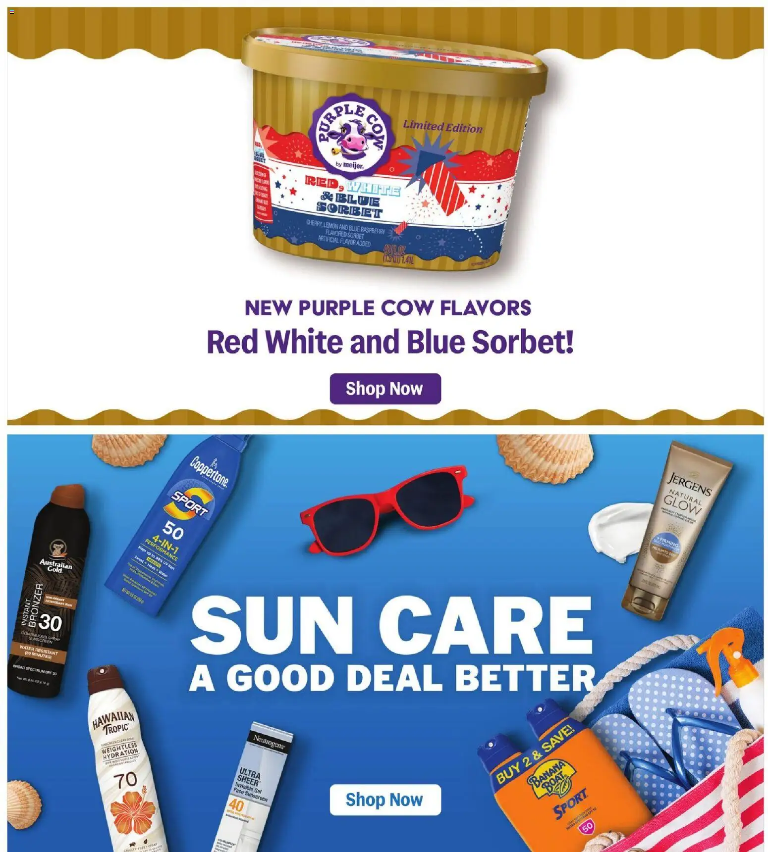 Meijer Weekly Ad - valid from 13.05.2026 | Page: 47 | Products: Bronzer, Sunscreen, Water, Raspberry