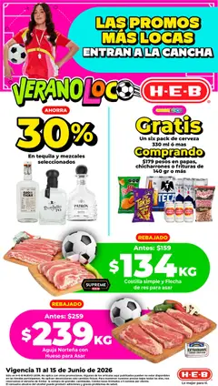 Vista previa de H-E-B folleto Verano loco, nuevo folleto de la tienda, válido en México a partir del 11.06.2026