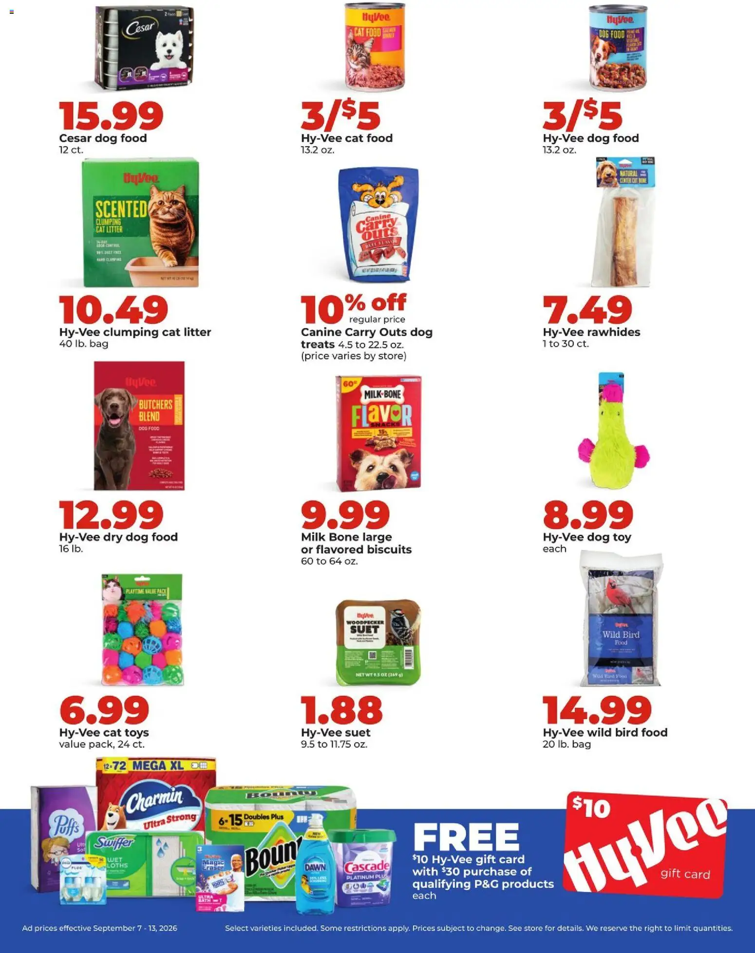 HyVee Weekly Ad - valid from 09/07/2026 | Page: 43 | Products: Eraser, Cat Litter, Beef, Toys
