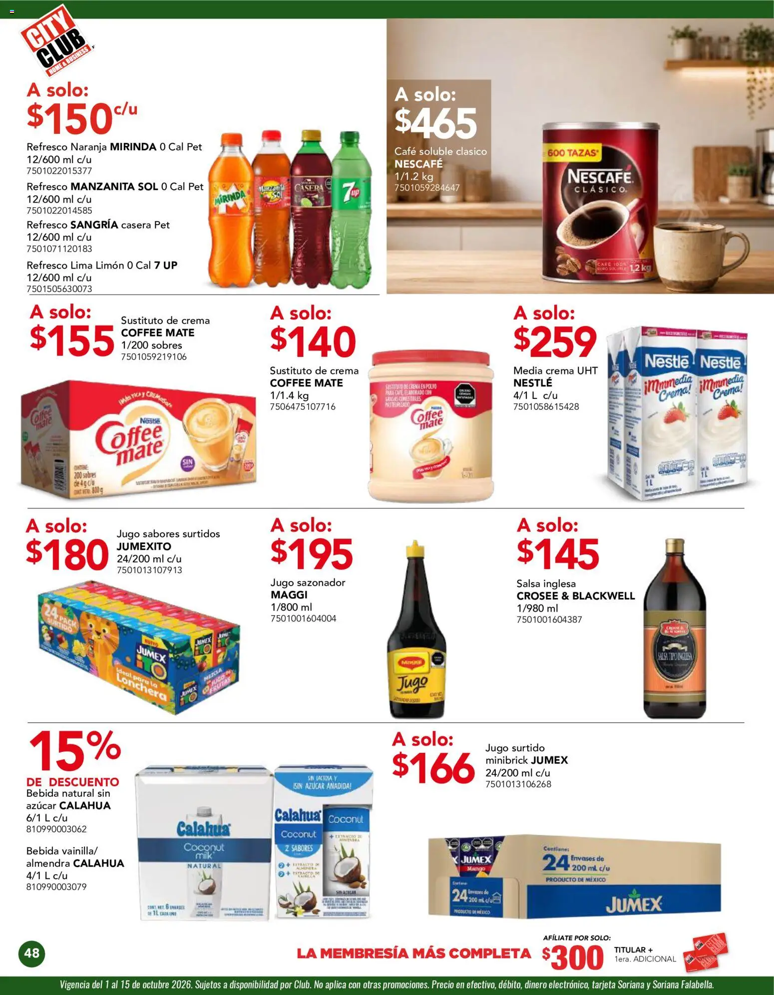 Nuevas ofertas de City Club válidas en toda la República Mexicana desde el 01/10/2026. ¡Encuentra las mejores ofertas en City Club catálogo! | Página: 48