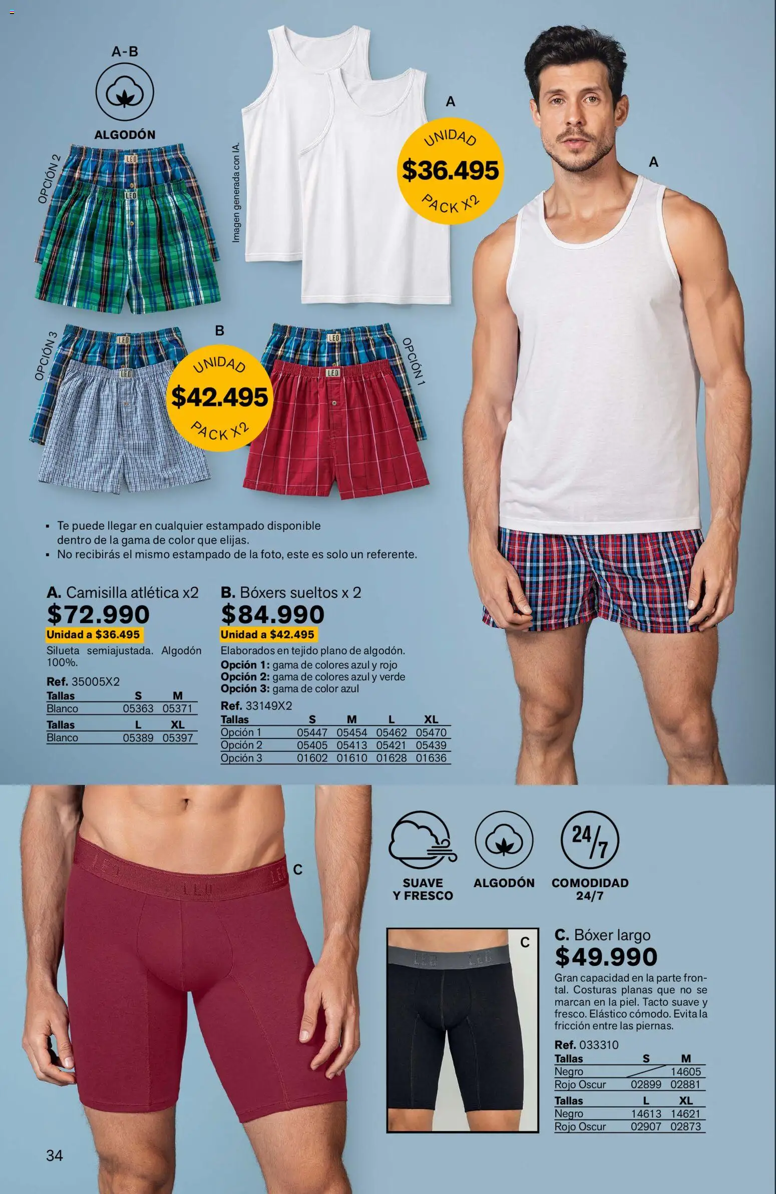 Leonisa revista - valida desde el 04.06.2026 | Página: 34 | Productos: Té, Algodón, Boxers