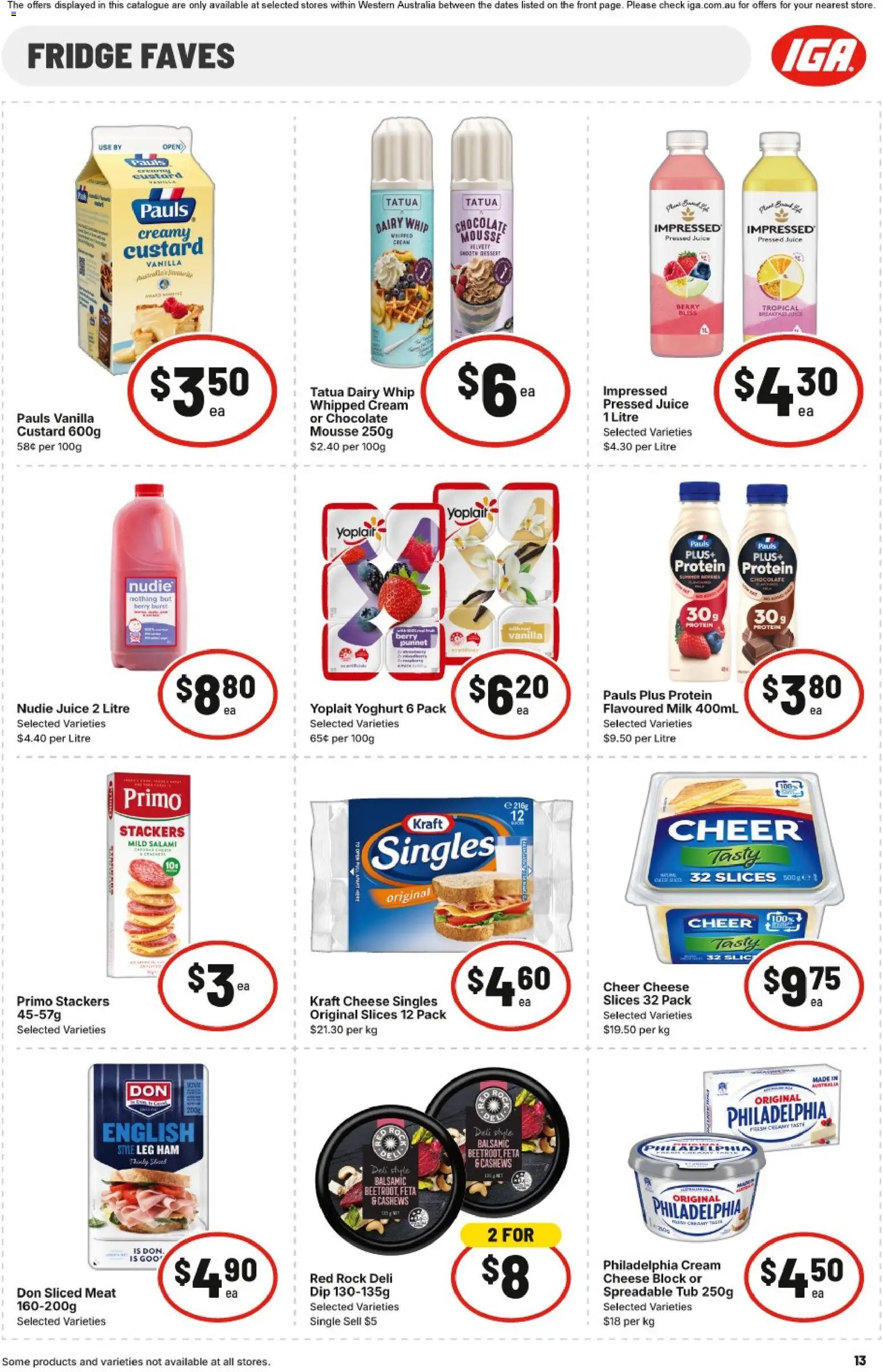 IGA catalogue - valid from 08/07/2026 | Page: 13 | Products: Milk, Dairy, Chocolate, Meat