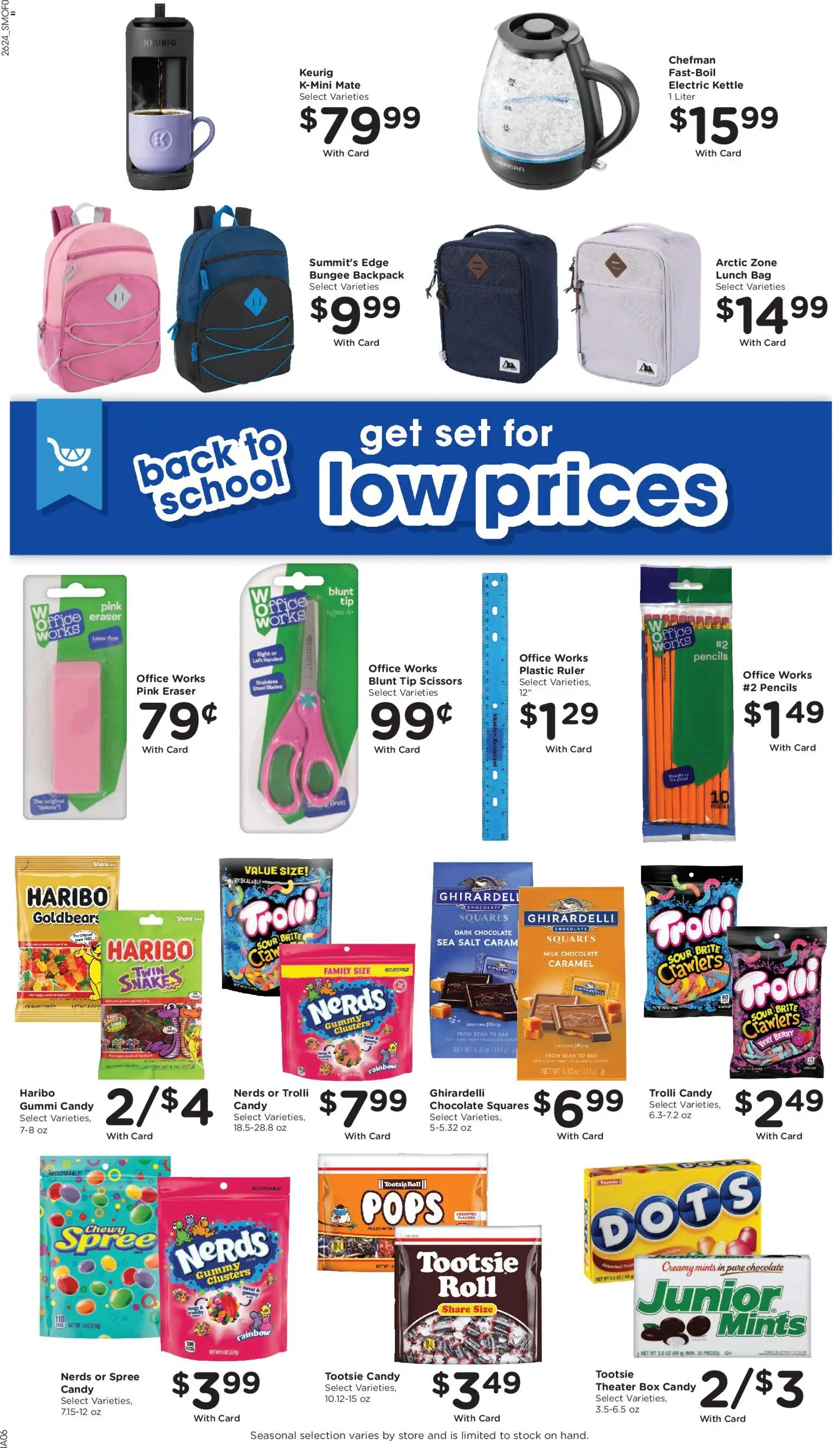 Smith's Weekly Ad - valid from 07/15/2026 | Page: 12 | Products: Eraser, Chocolate, Backpack, Bag