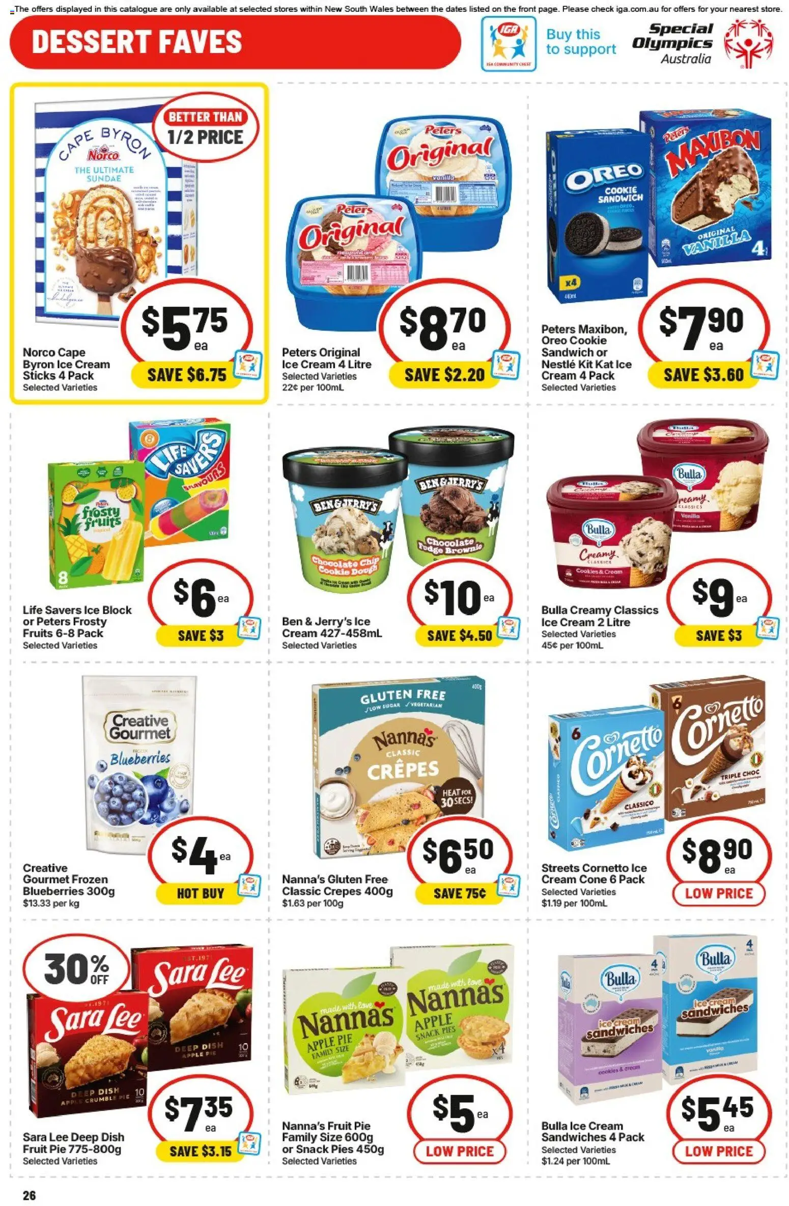 IGA catalogue - valid from 06.05.2026 | Page: 24 | Products: Chocolate, Ice cream, Sugar, Pies