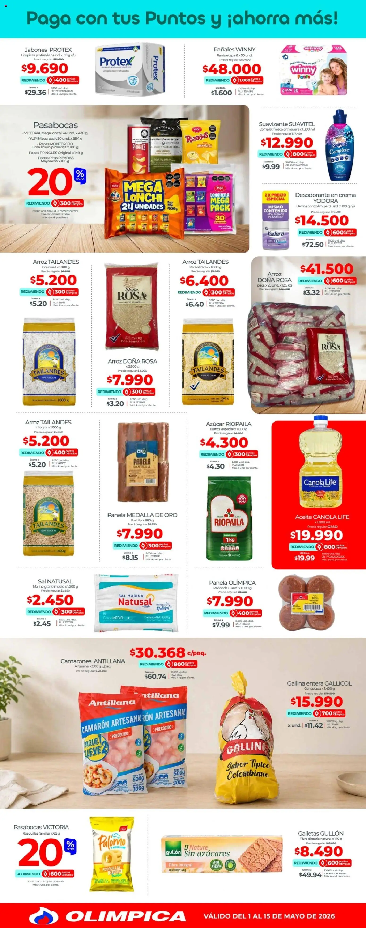 Olímpica revista - valida desde el 01.05.2026 | Página: 2 | Productos: Azucar, Limón, Plátano, Panela