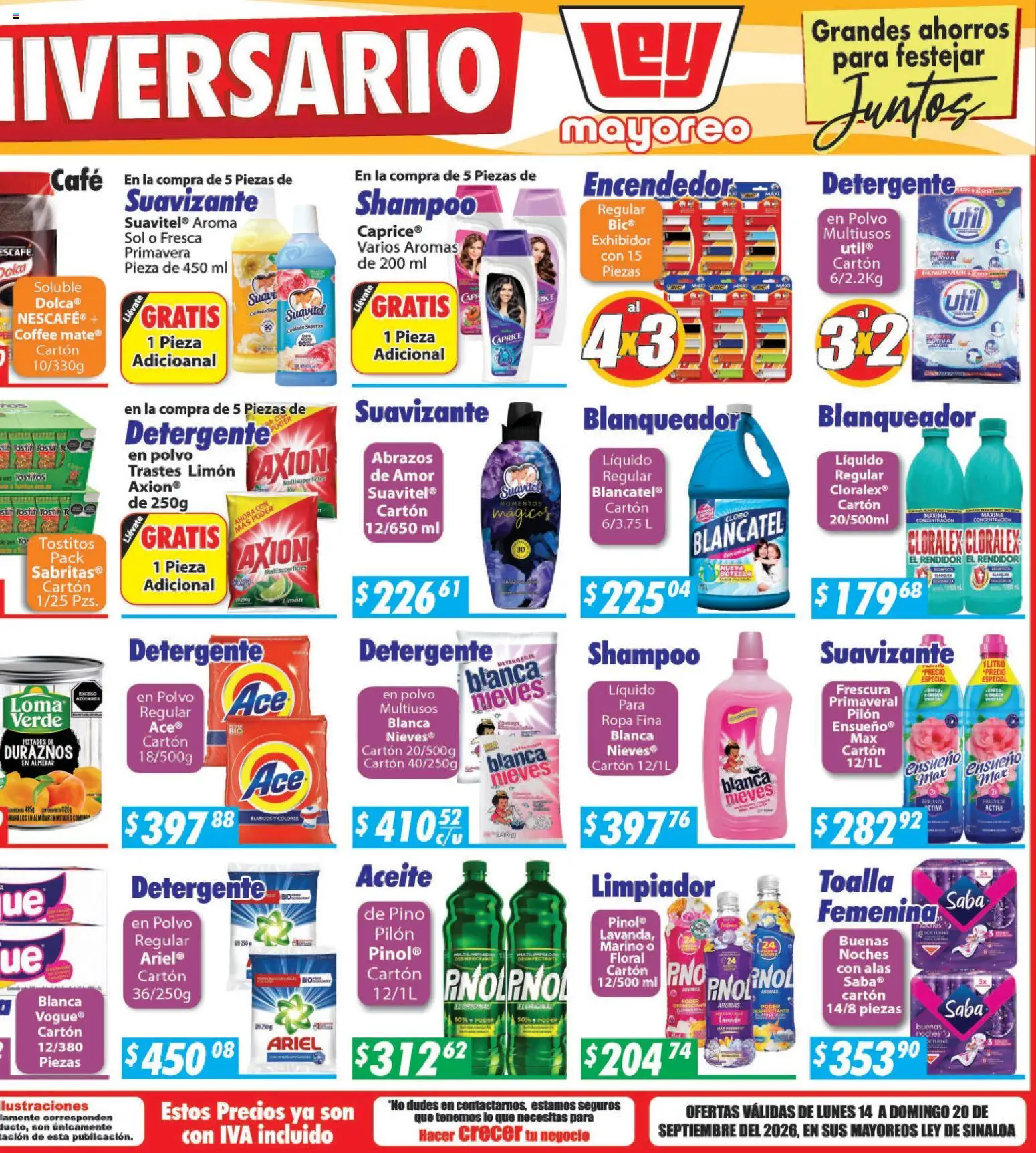 Nuevas ofertas de Casa Ley válidas en toda la República Mexicana desde el 14/09/2026. ¡Encuentra las mejores ofertas en Casa Ley folleto Sinaloa! | Página: 6 | Productos: Limón, Suavizante, Duraznos, Té