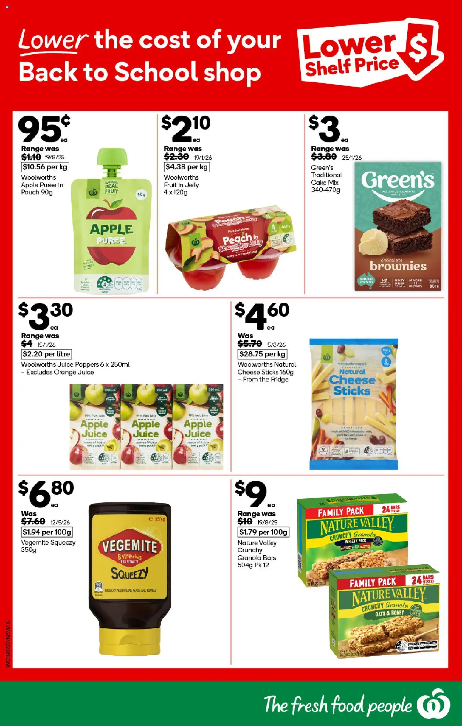 Woolworths catalogue - valid from 15/07/2026 | Page: 16 | Products: Chocolate, Fruit, Fridge, Apple juice