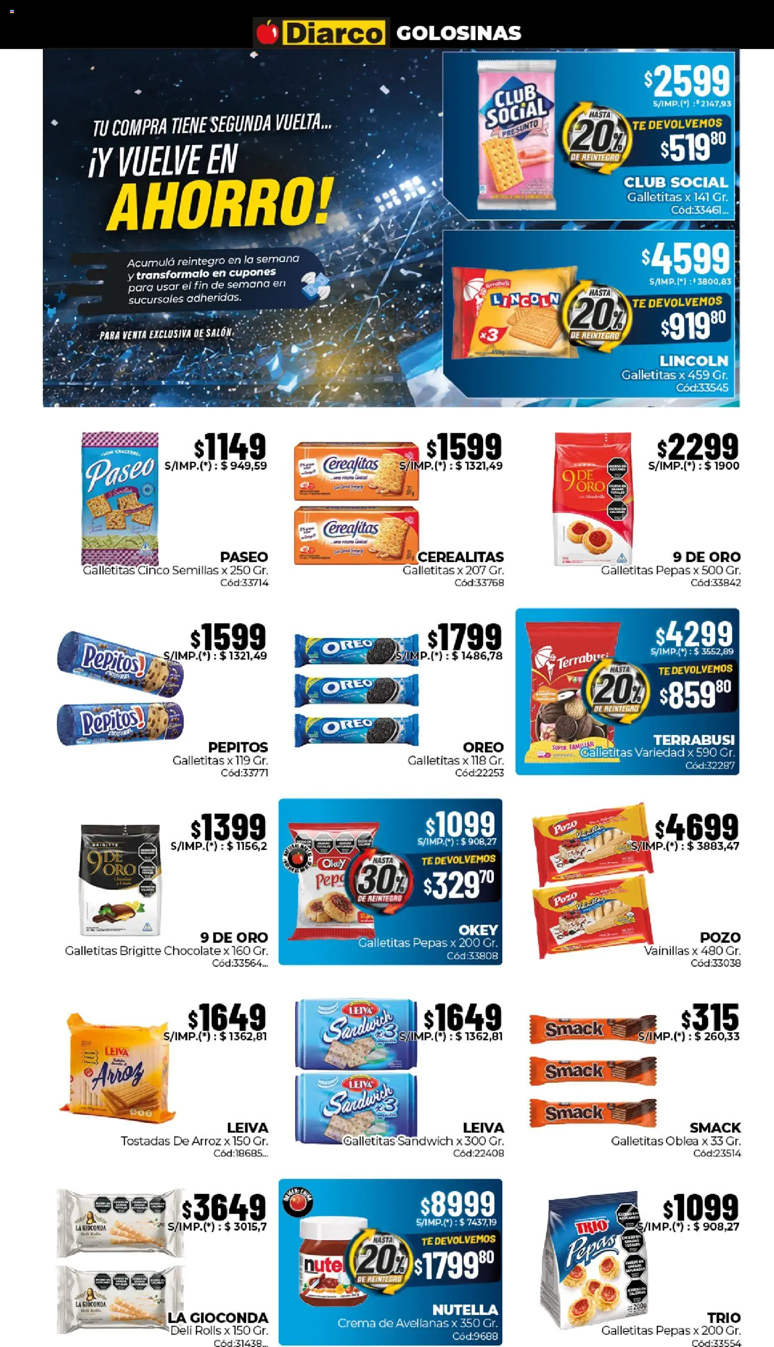 Diarco ofertas │ válido desde el 15.06.2026 | Página: 5 | Productos: Galletitas, Chocolate, Arroz, Té