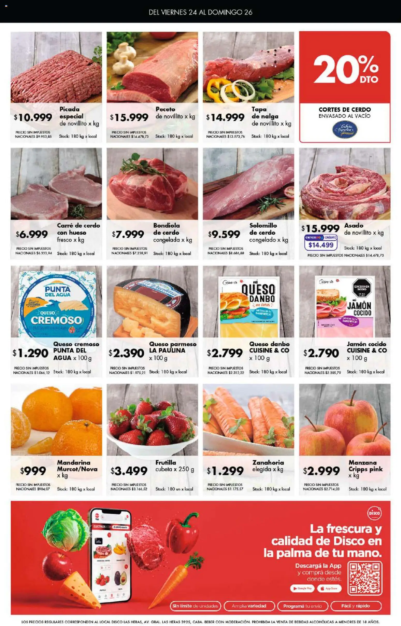 Disco - ŞUPEROFERTAS │ válido desde el 23/07/2026 | Página: 8 | Productos: Frutilla, Manzana, Queso, Cerdo
