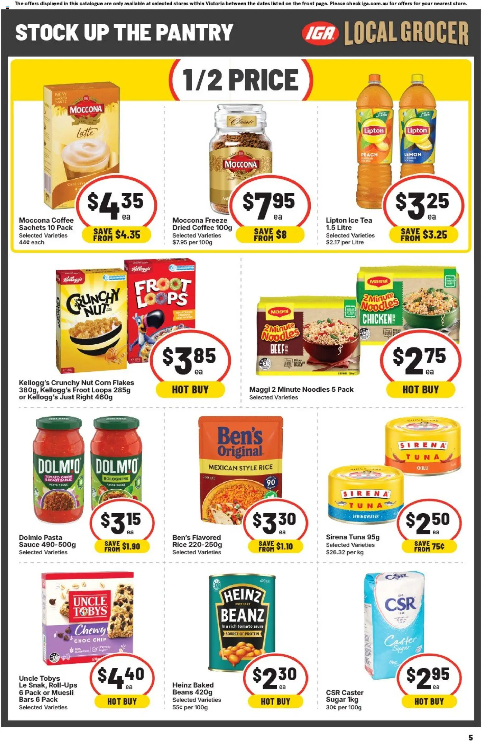 IGA catalogue - valid from 30/09/2026 | Page: 5 | Products: Pasta, Sauce, Ice, Beans
