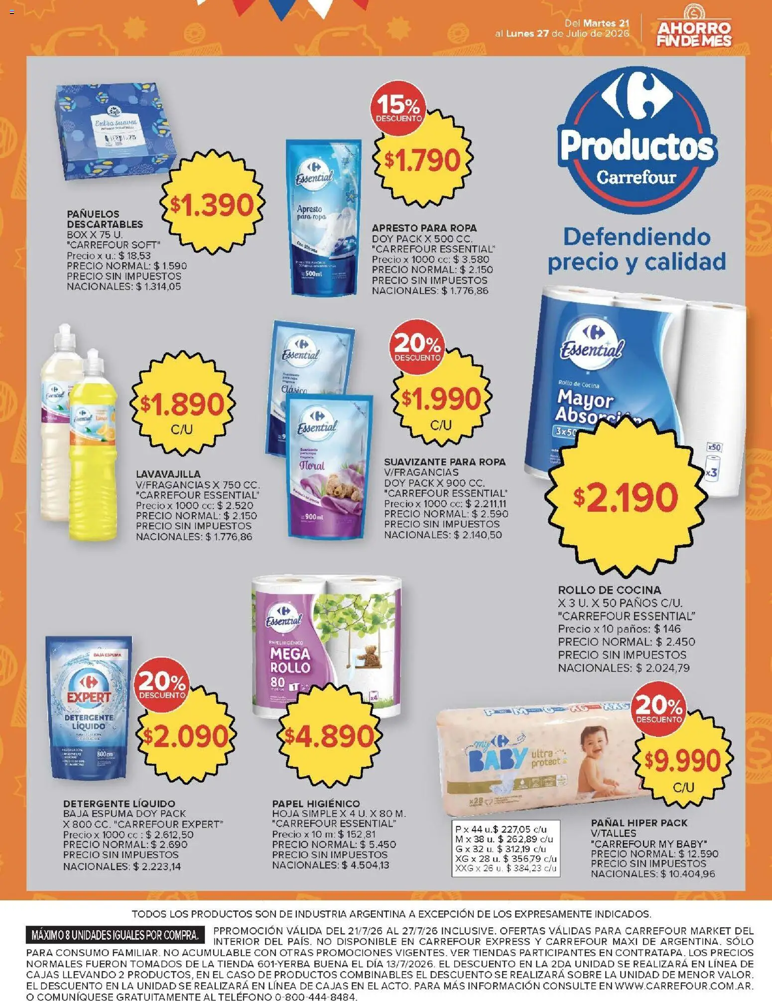 Carrefour Market catálogo │ válido desde el 21/07/2026 | Página: 16 | Productos: Teléfono, Papel higiénico, Cocina, Suavizante