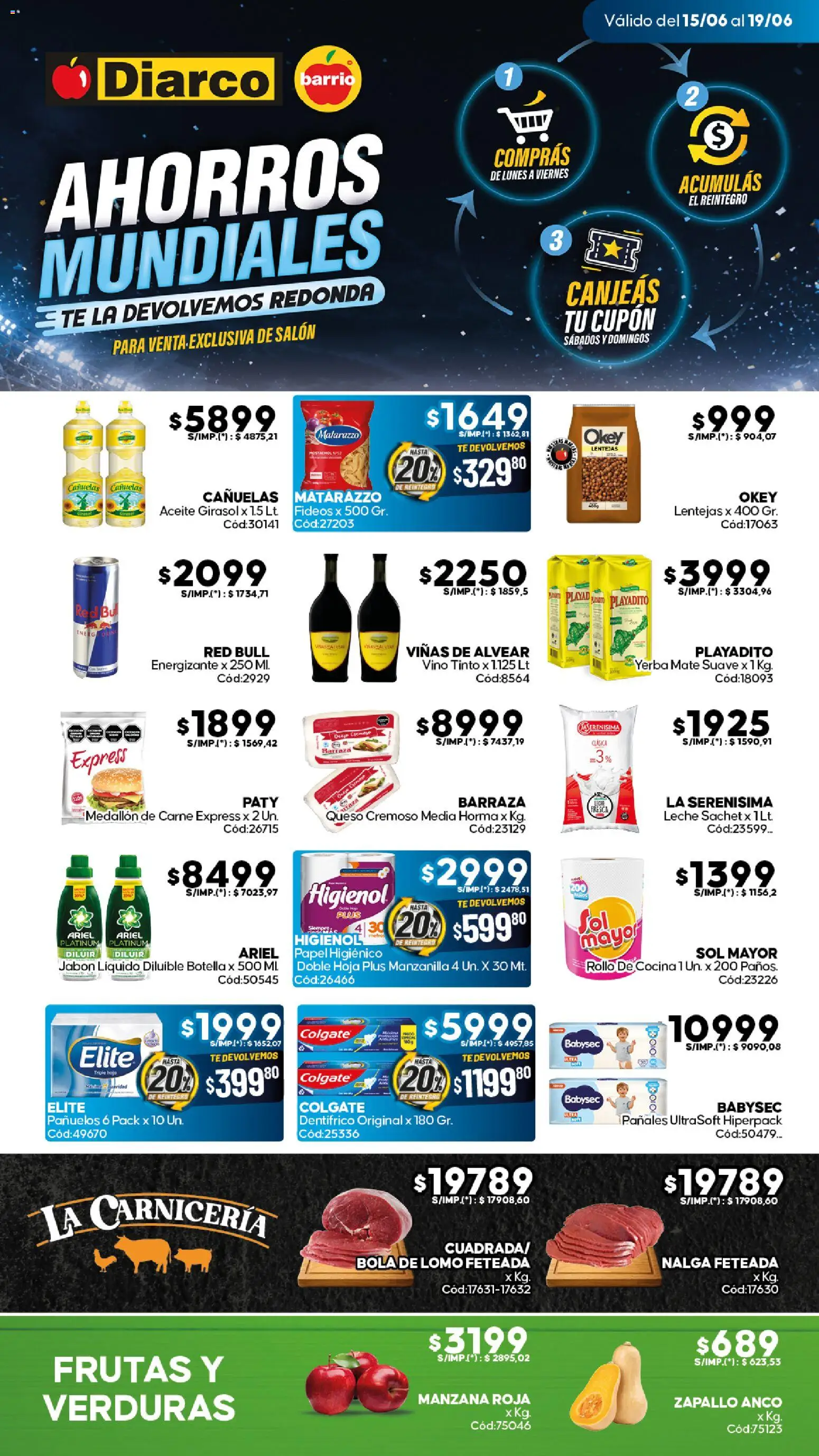 Diarco - Ofertas Diarco Barrio │ válido desde el 15.06.2026 | Página: 1 | Productos: Papel higiénico, Mate, Cocina, Pañales
