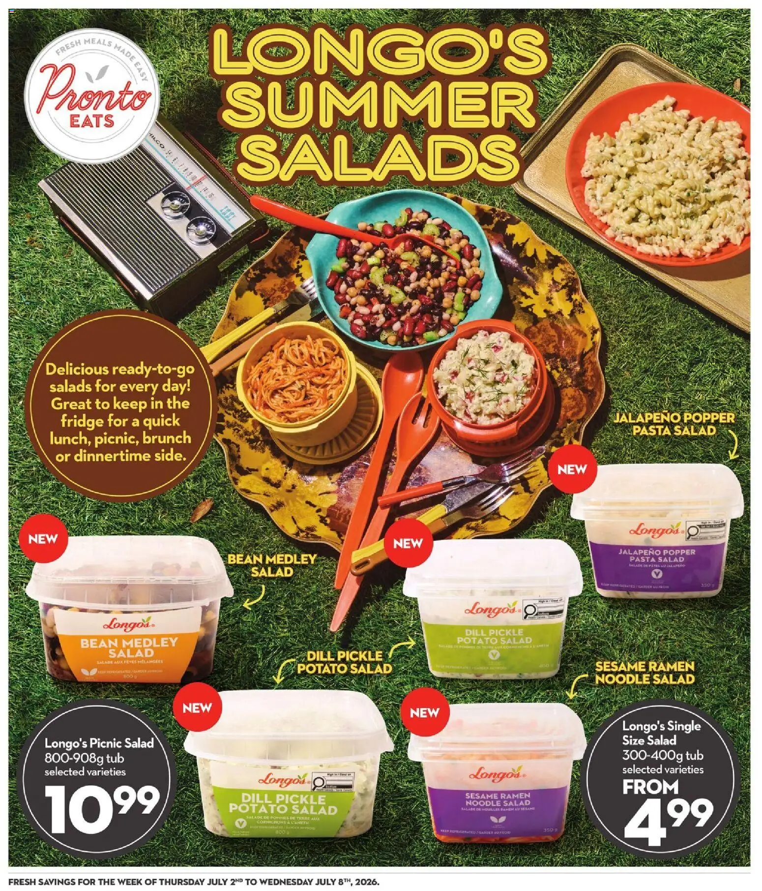 Longo's flyer valid from Jul 2, 2026 | Page: 15 | Products: Pasta, Salad