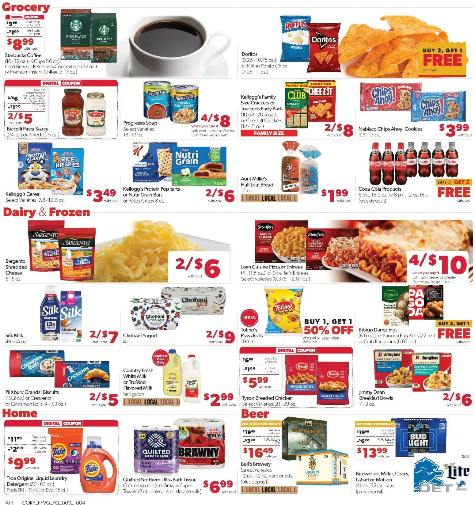Family Fare Weekly Ad - valid from 10/04/2026 | Page: 3 | Products: Popcorn, Sugar, Lasagna, Dumplings