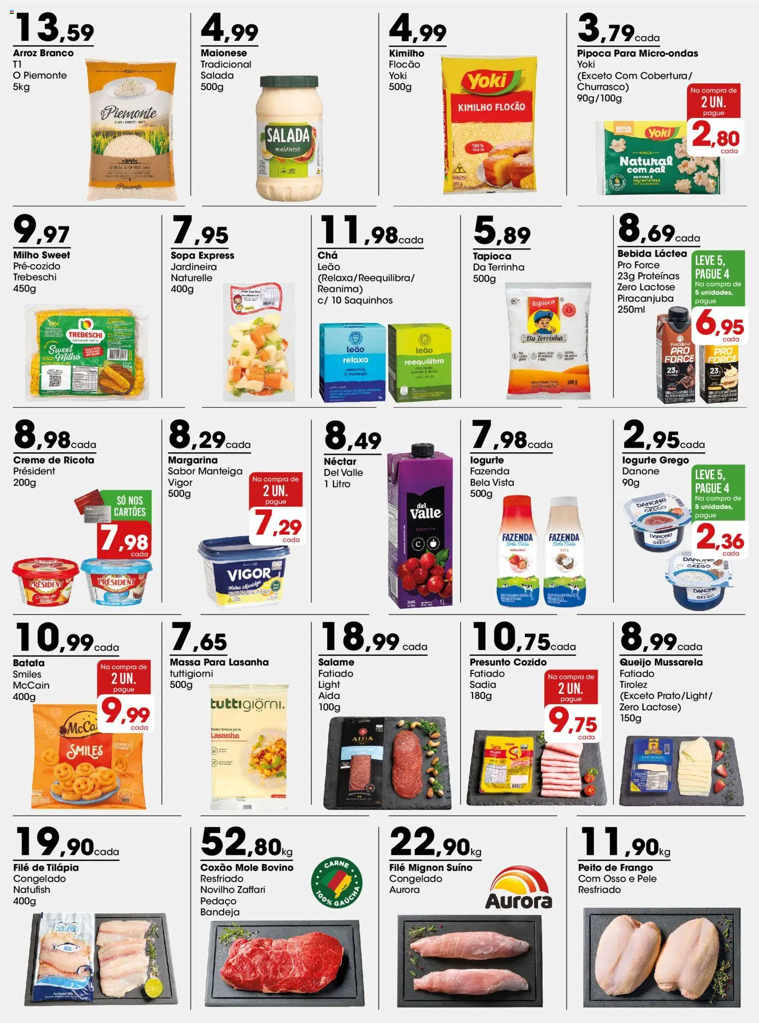 Zaffari Folheto - válido de 20/07/2026 | Página: 2 | Produtos: Lasanha, Bandeja, Iogurte grego, Margarina