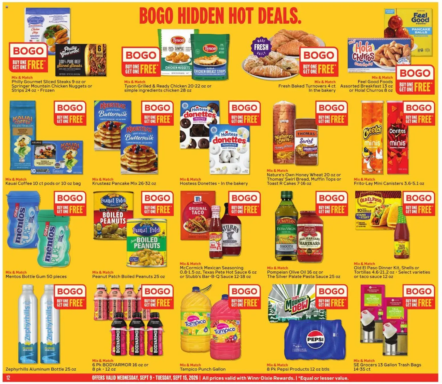 Winn Dixie Weekly Ad - valid from 09/09/2026 | Page: 12 | Products: Bakery, Chicken, Oil, Sauce