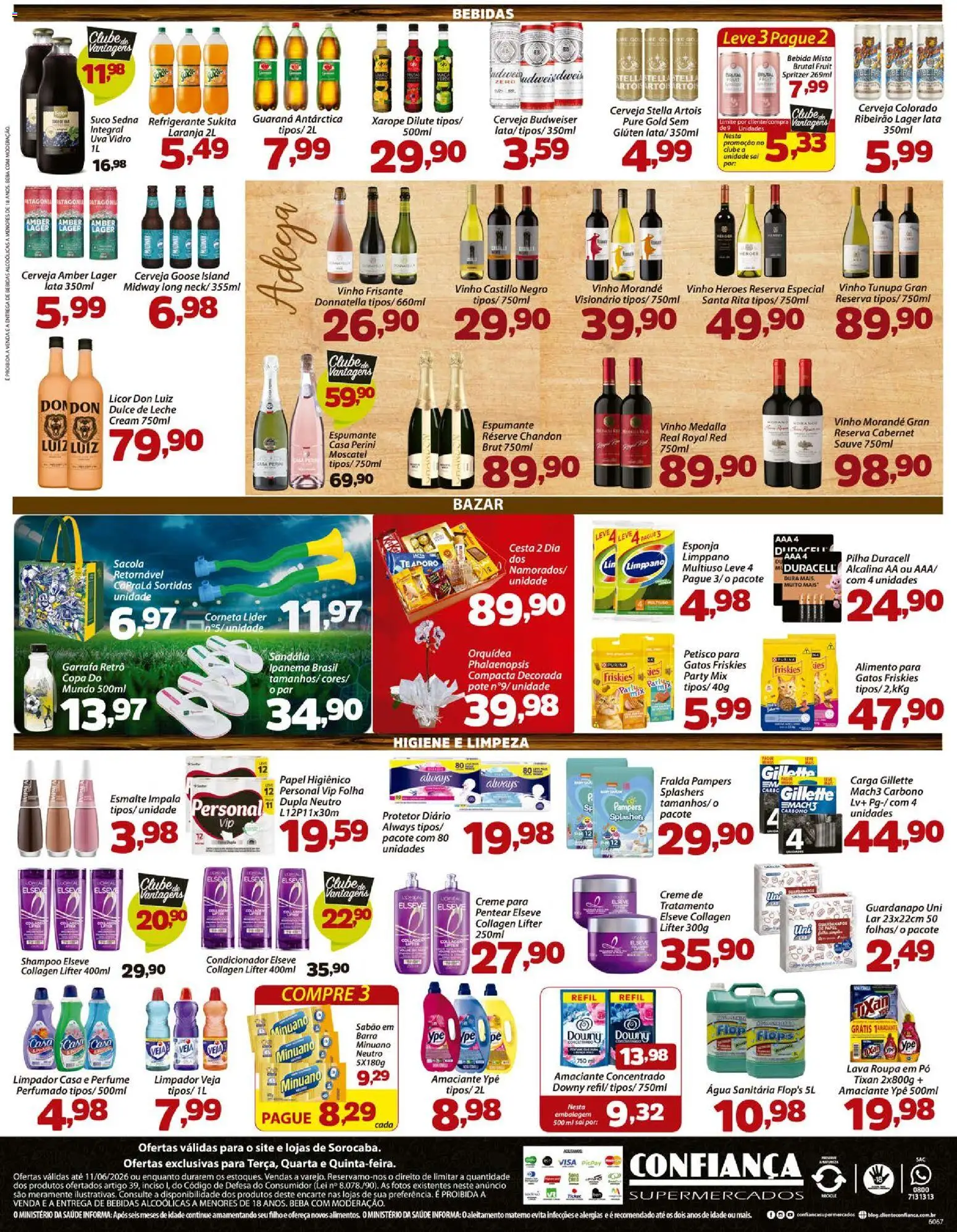 Confiança Folheto - válido de 09.06.2026 | Página: 4 | Produtos: Cesta, Suco, Vinho, Amaciante