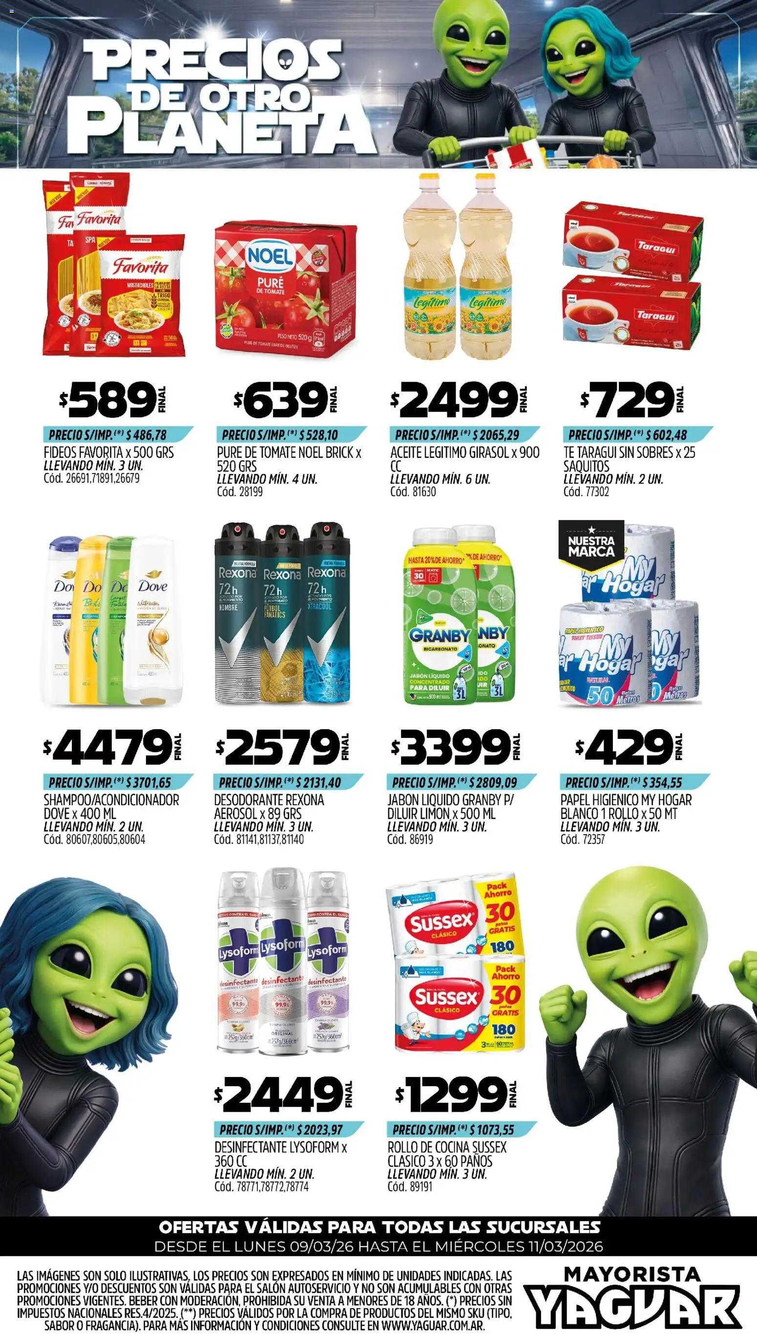 Yaguar - Ofertas para celebrar en grande Buenos Aires │ válido desde el 09.03.2026 | Página: 1 | Productos: Papel higiénico, Desodorante, Limón, Fideos