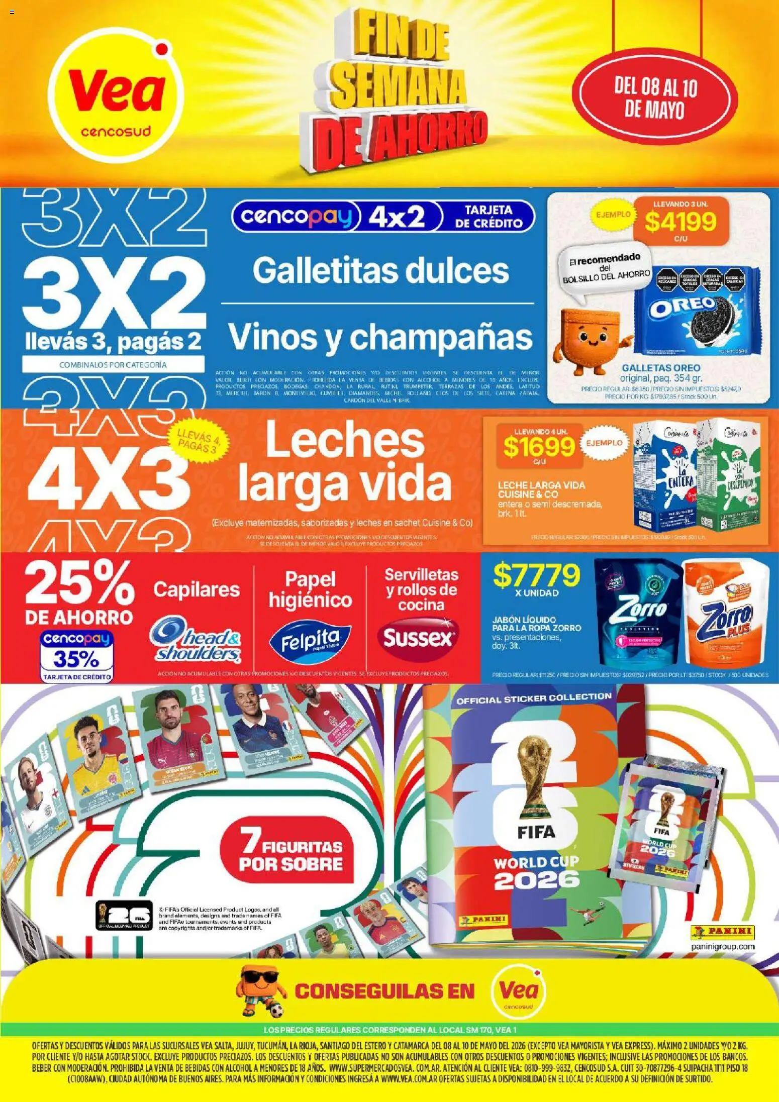 Vea - Oferta fin de semana │ válido desde el 08.05.2026 | Página: 1 | Productos: Sobre, Galletitas, Jabón, Ropa