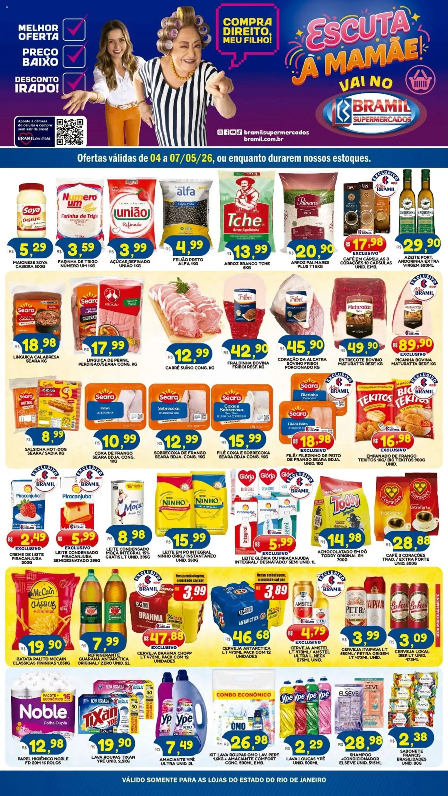 Bramil Supermercados Folheto - válido de 04.05.2026 | Página: 1 | Produtos: Picanha, Sabonete, Leite condensado, Papel higiênico