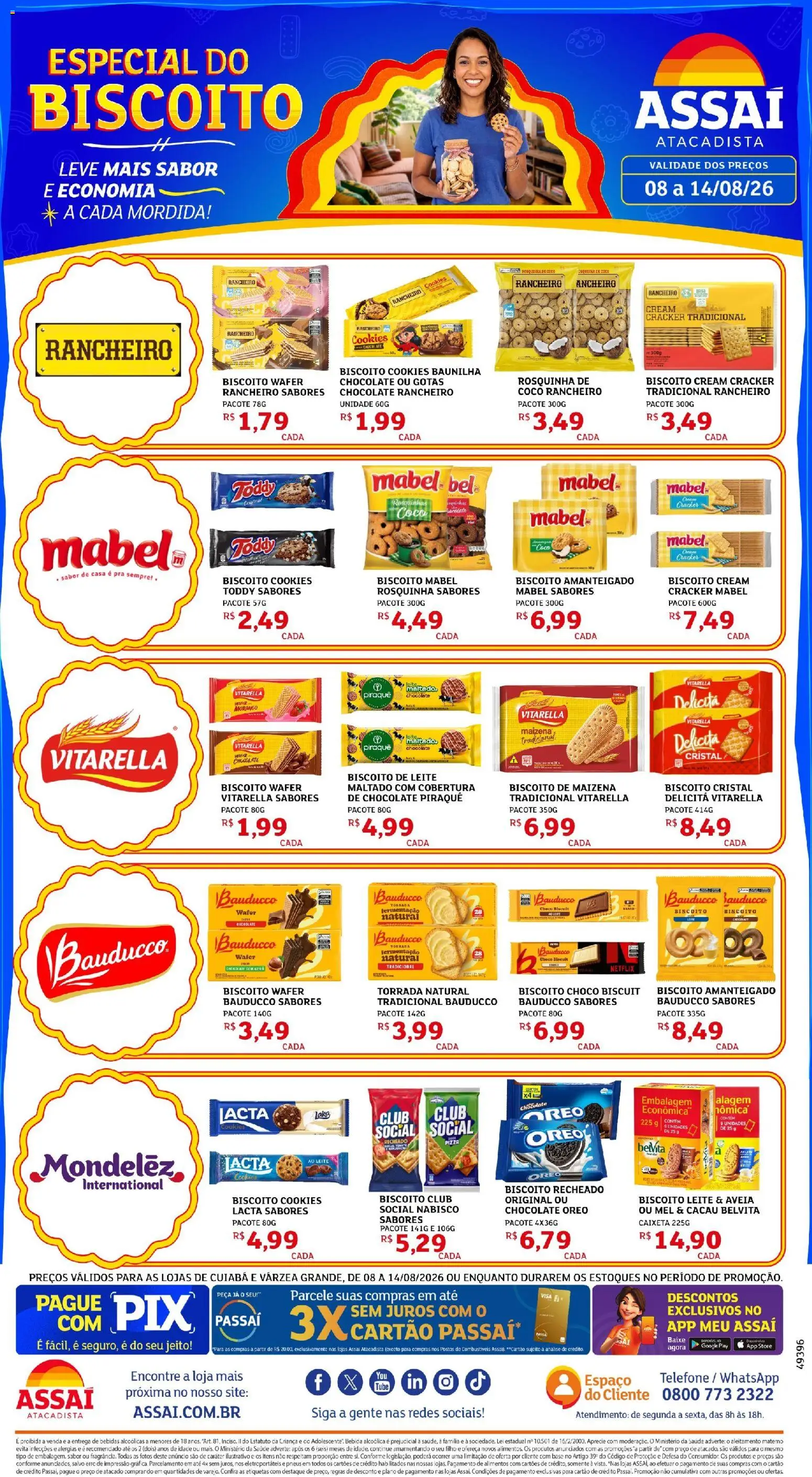 Assaí Atacadista Folheto - válido de 08/08/2026 | Página: 1 | Produtos: Biscoito, Baunilha, Bebidas, Bebida