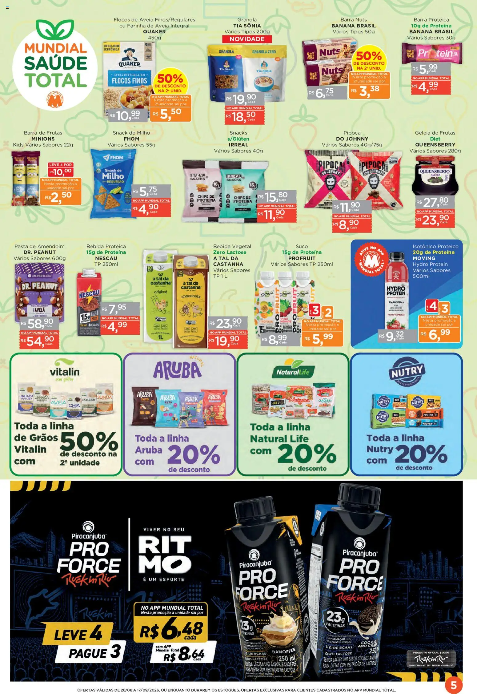 Mundial Folheto - válido de 20/08/2026 | Página: 7 | Produtos: Farinha, Suco, Proteína, Isotônico